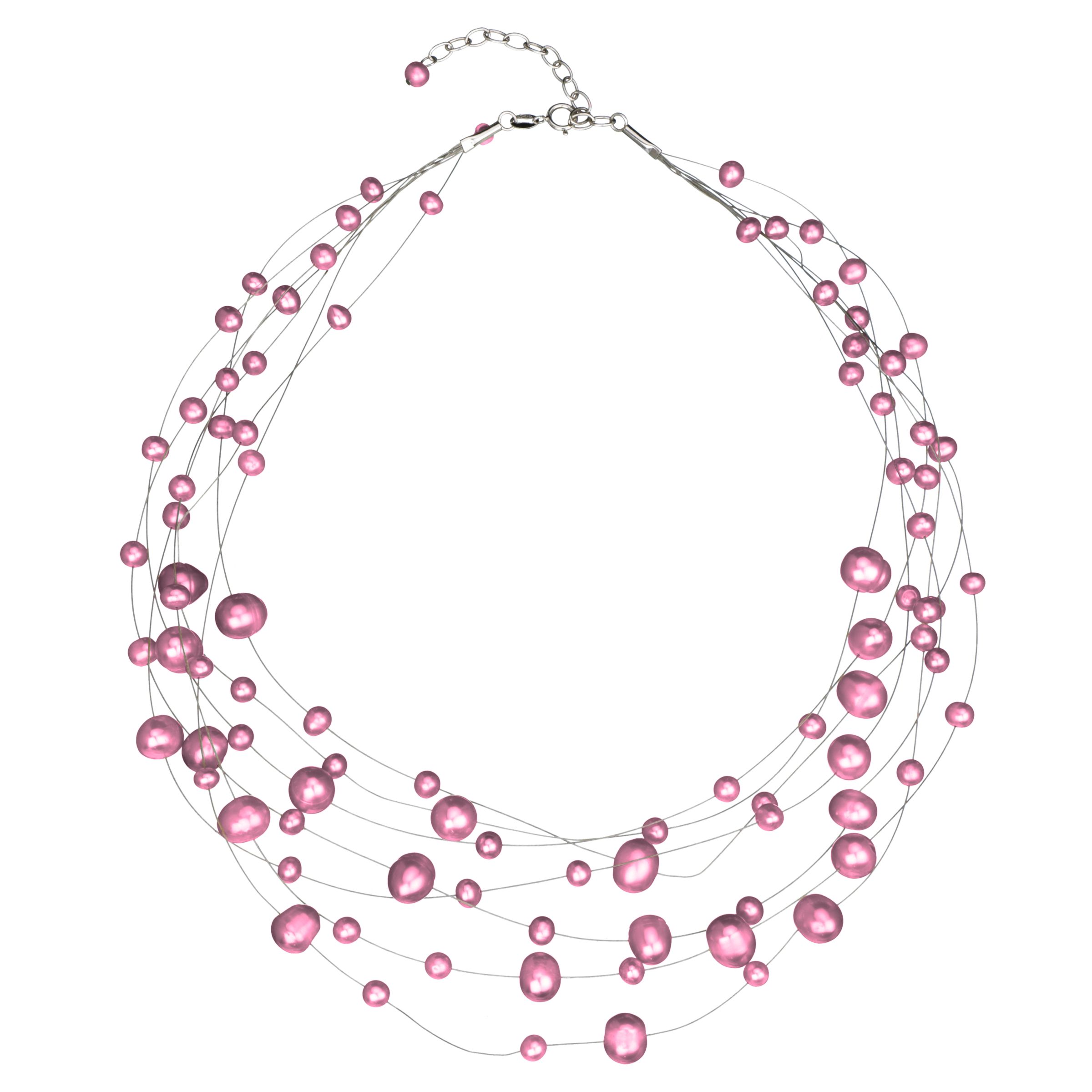 Lido Multi-Strand Freshwater Pearl Necklace, Pink