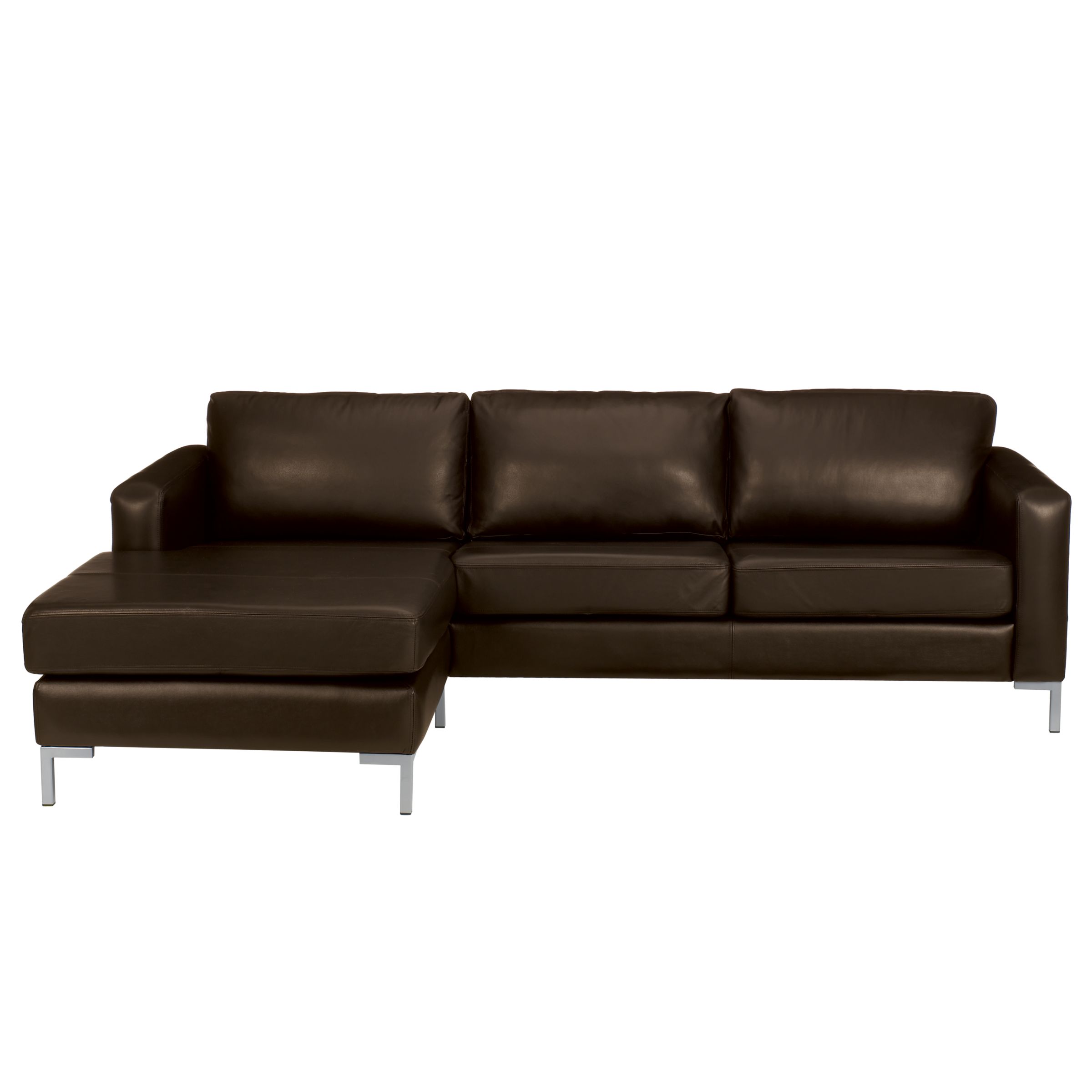 John Lewis Maestro Leather Corner Unit Left Facing Chocolate