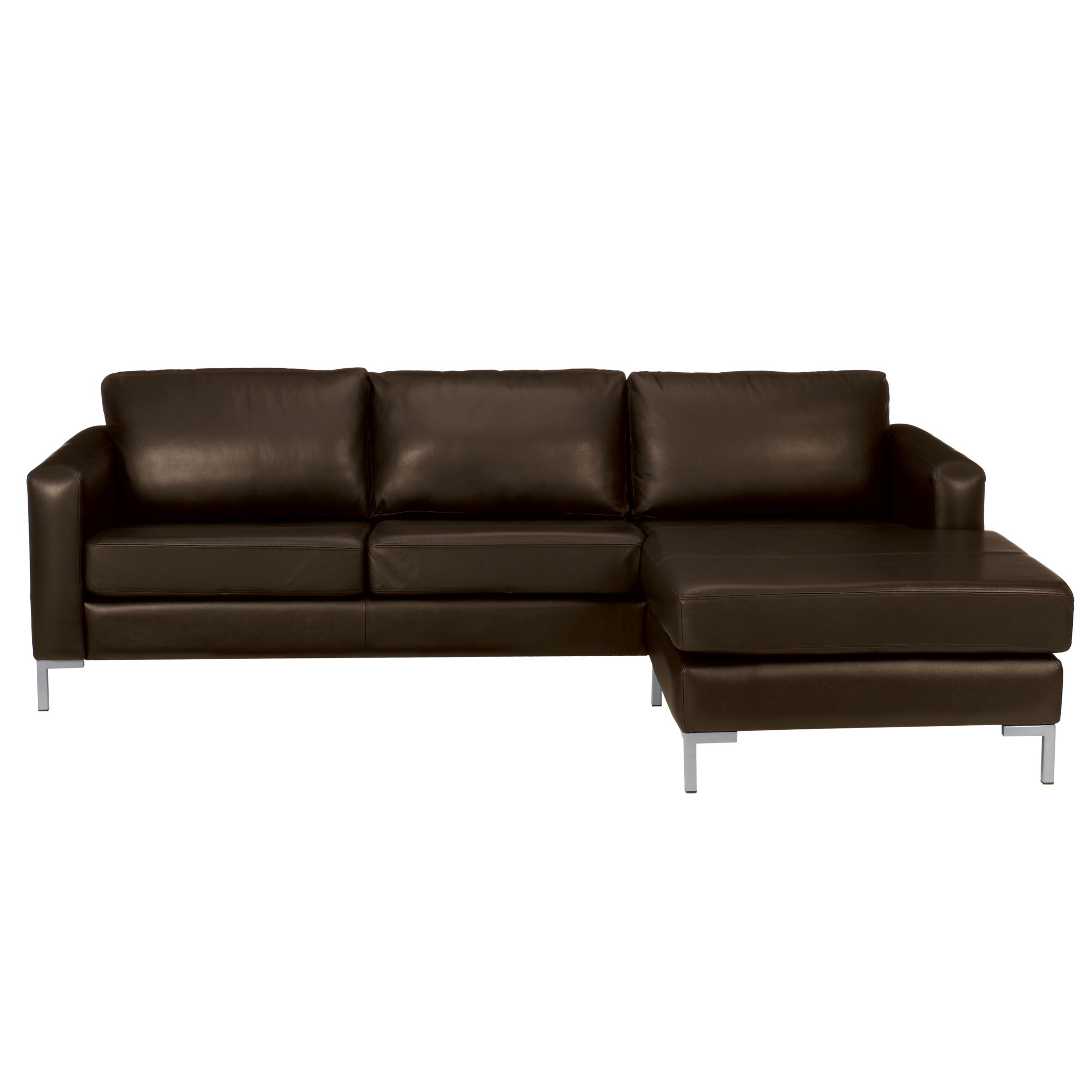John Lewis Maestro Leather Corner Unit Right Facing Chocolate