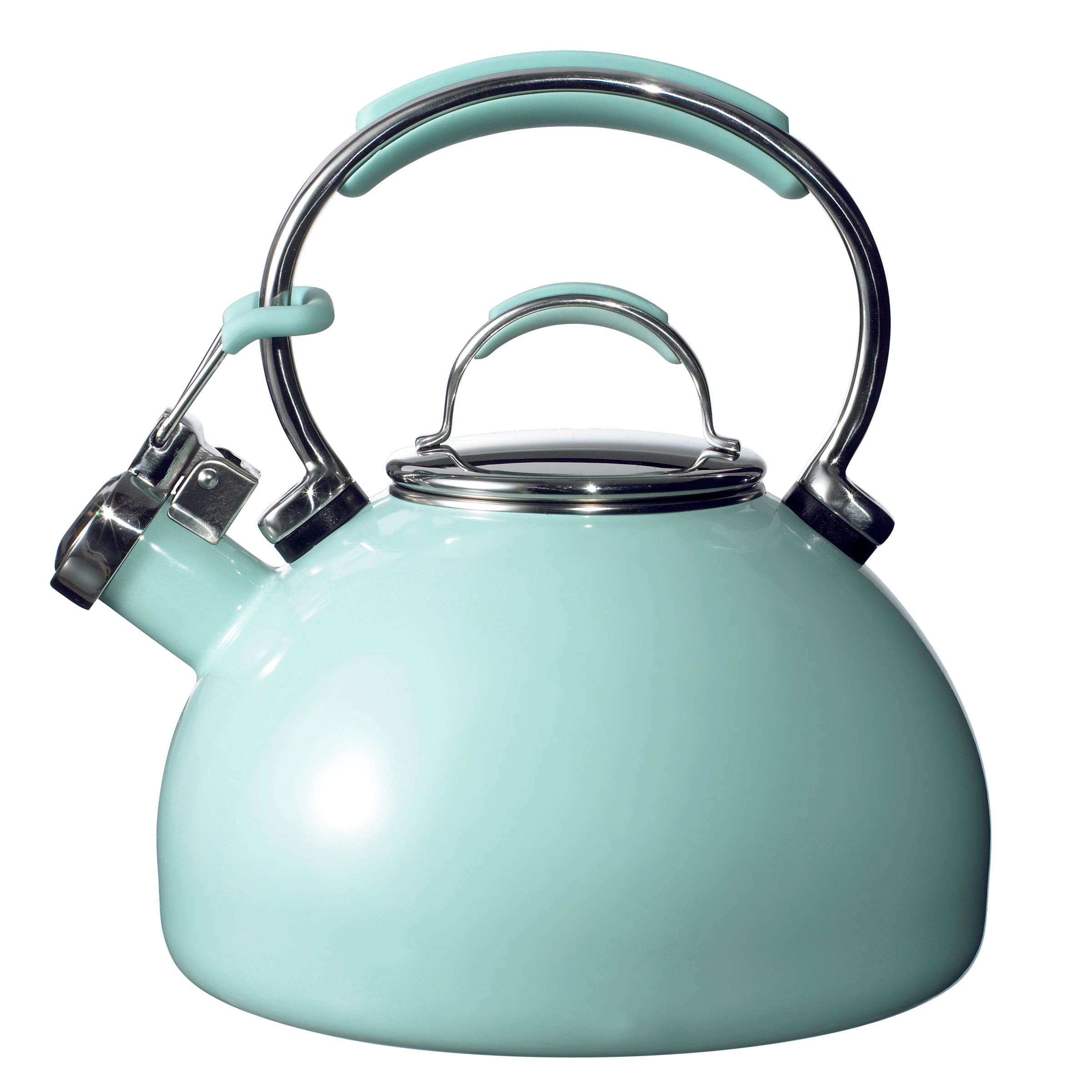 Prestige Enamel Whistling Kettle, Duck Egg