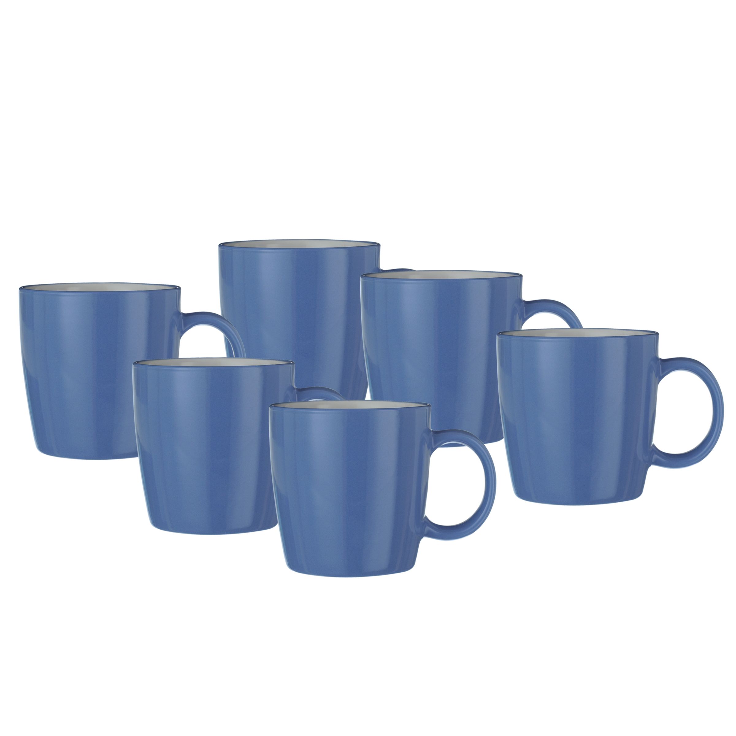 John Lewis Colour Glaze Mugs Celestial Set of 6
