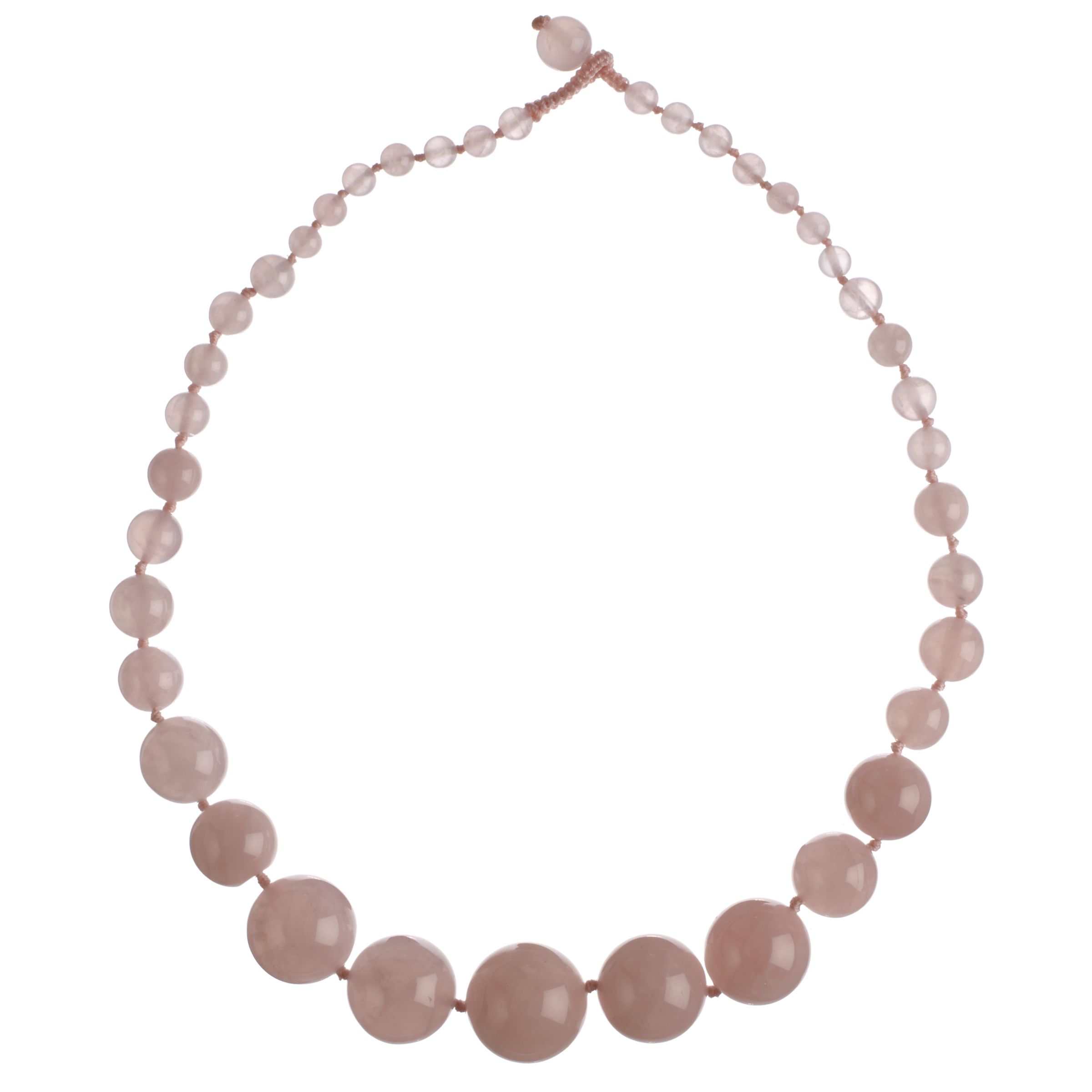 Lola Rose Round Beaded Necklace Rose Quartz