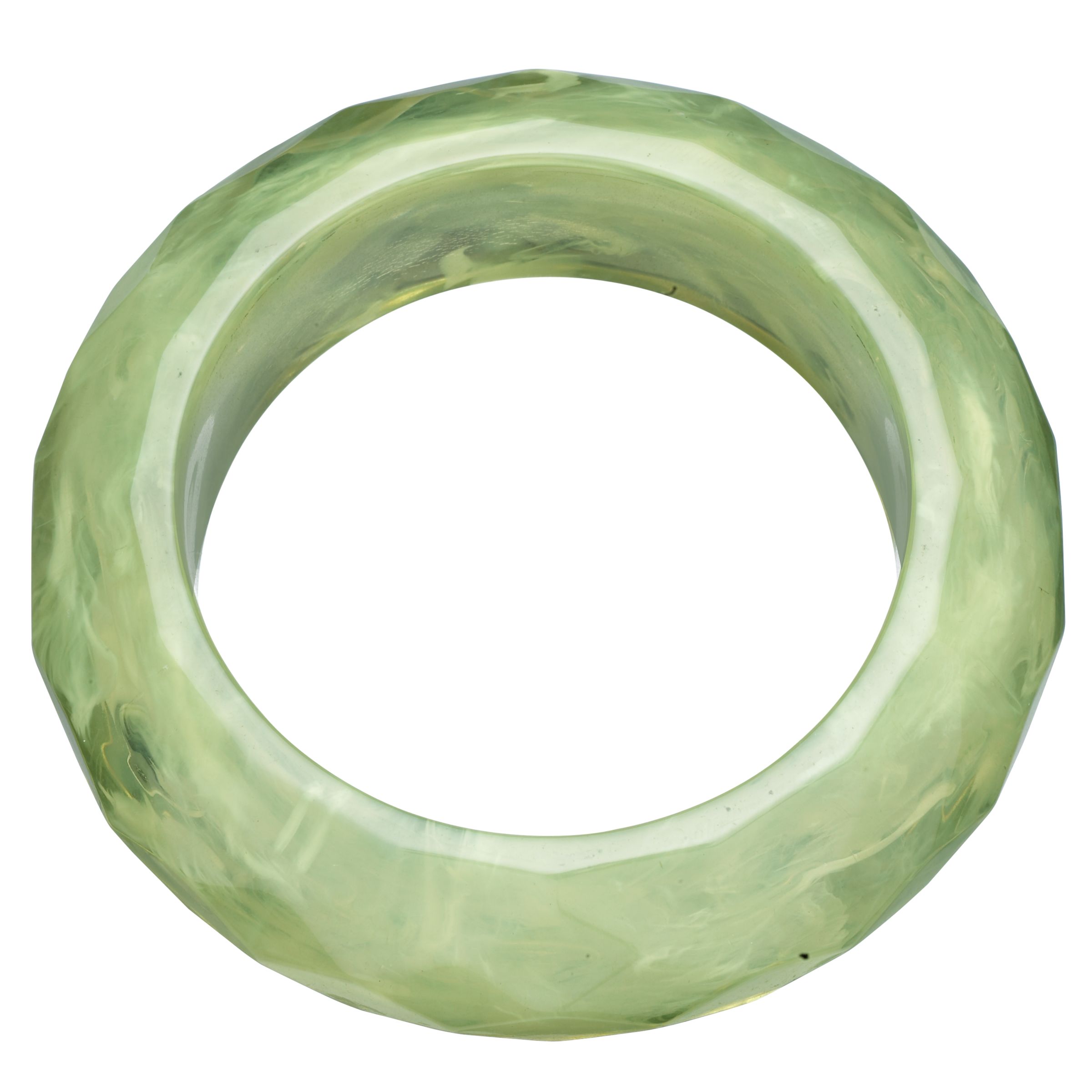 Angie Gooderham Faceted Resin Bangle, Kiwi Green