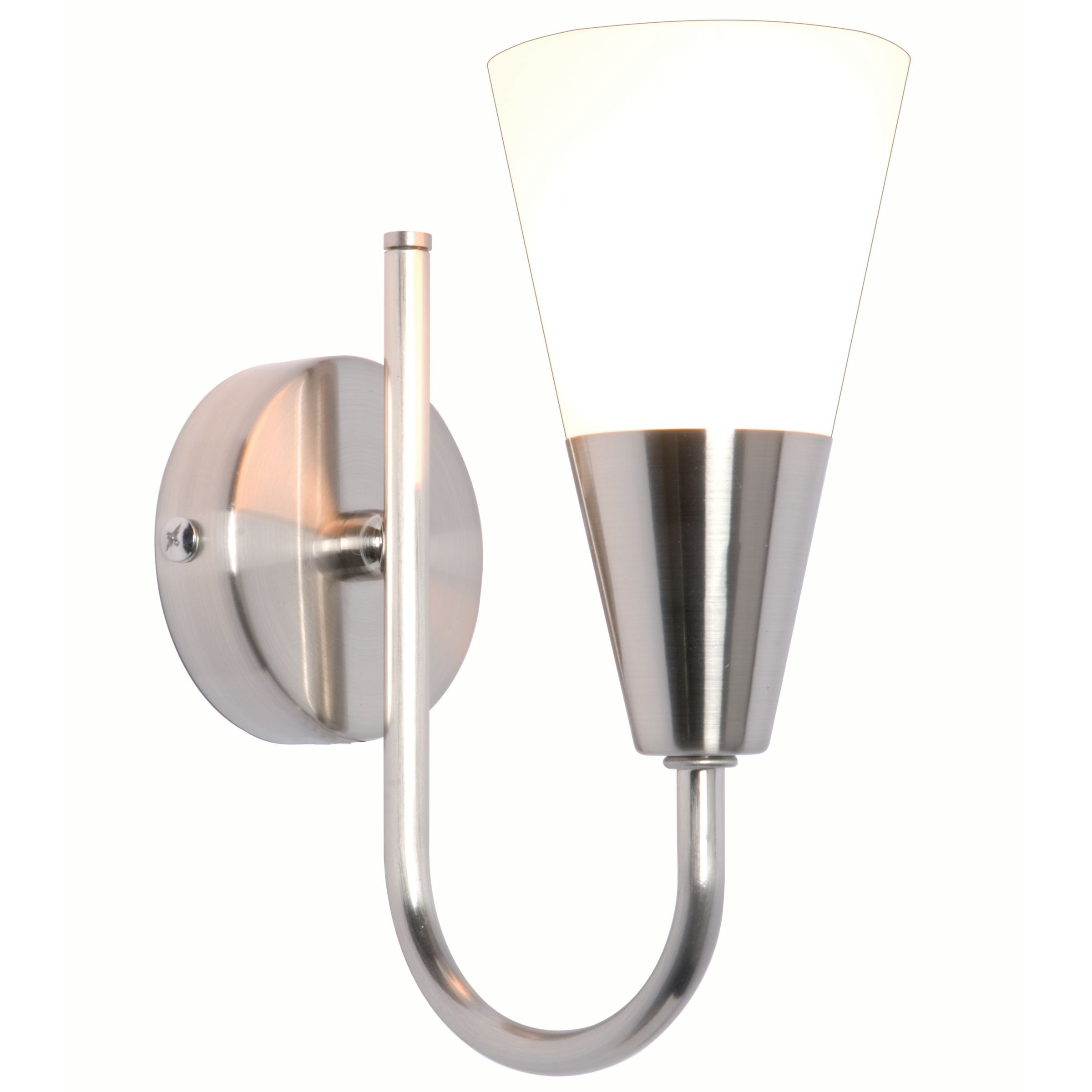 John Lewis Value Lulu Wall Light, Brushed Chrome