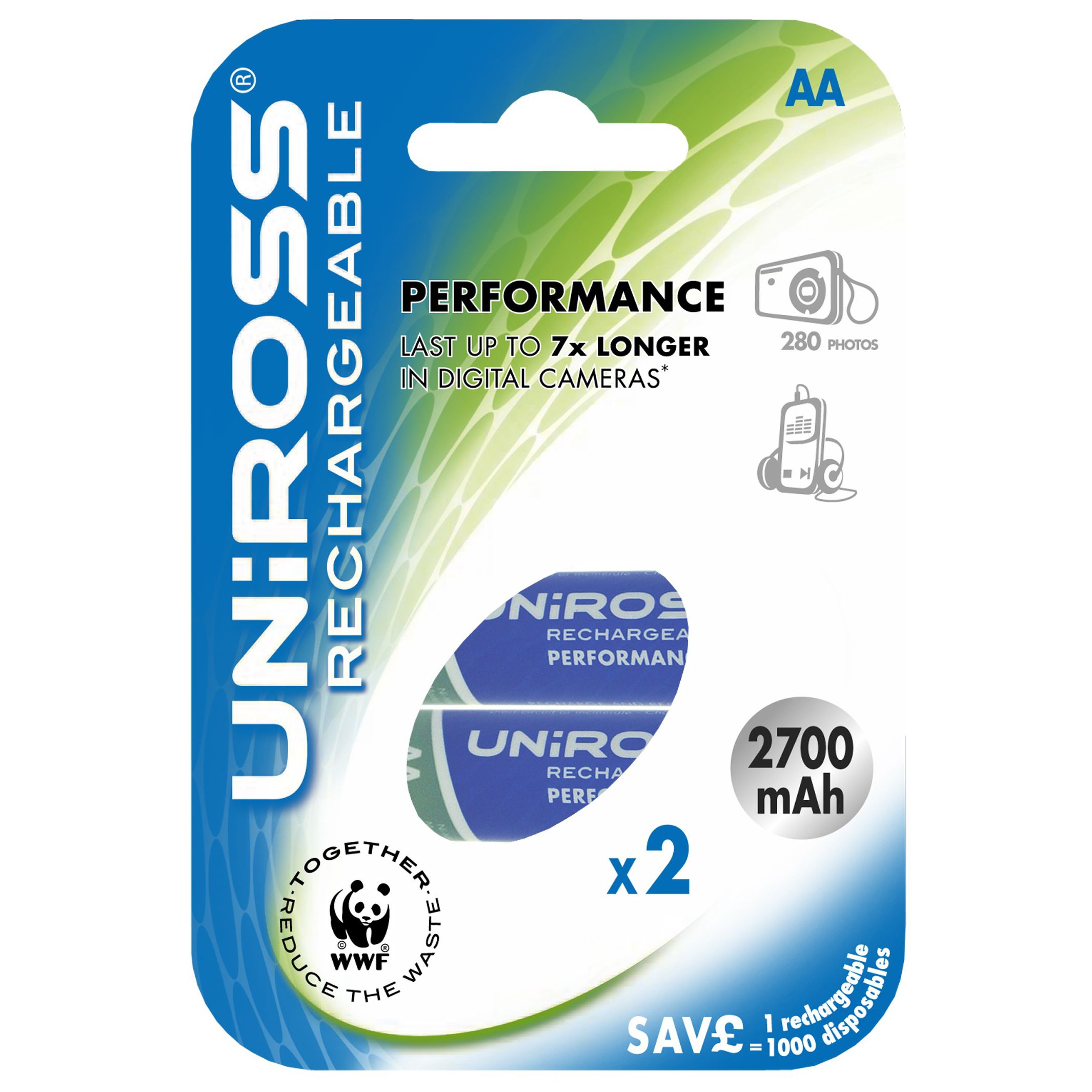 Uniross Rechargeable AA Batteries Pack of 4