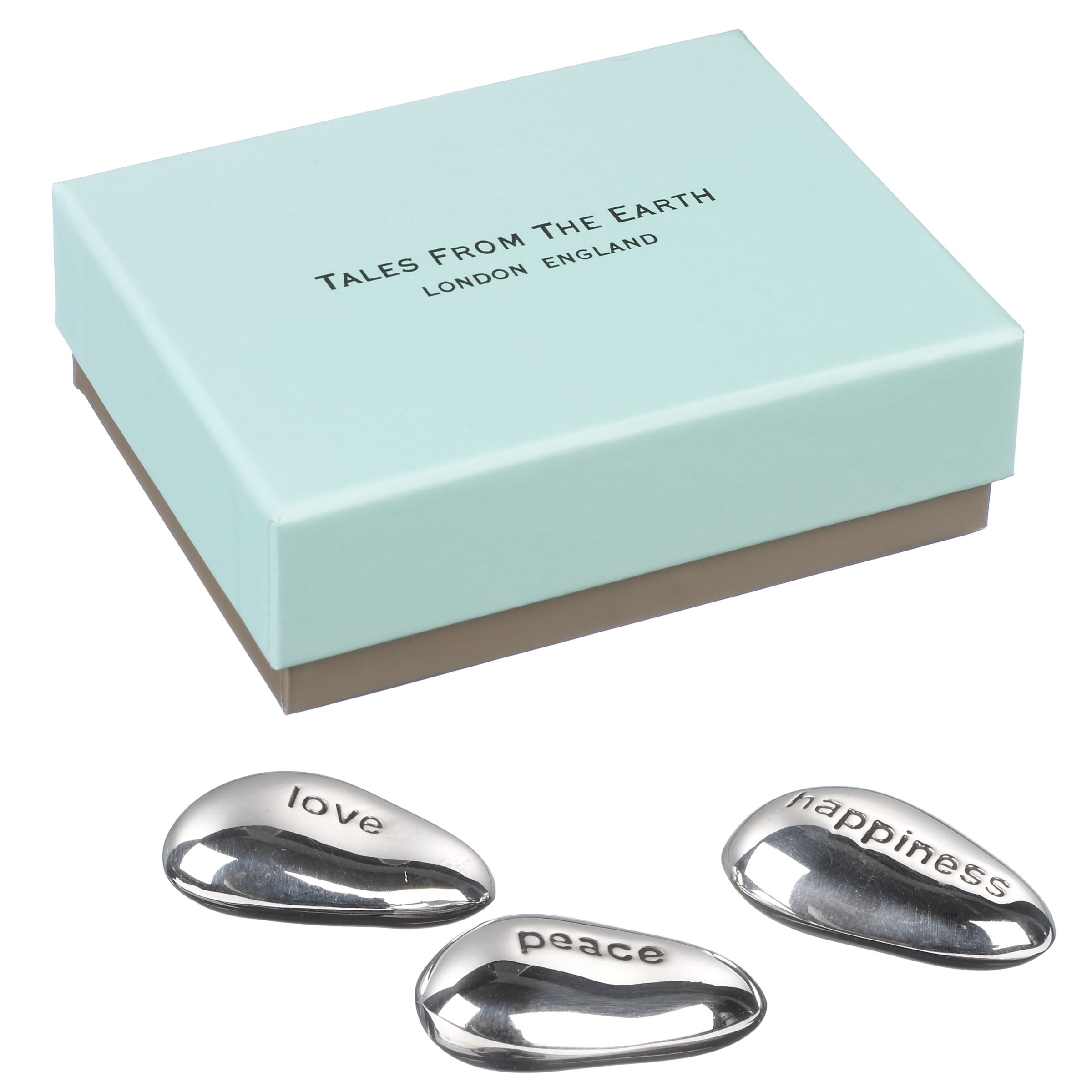 Tales from the Earth Love, Peace and Happiness Pebble Charms