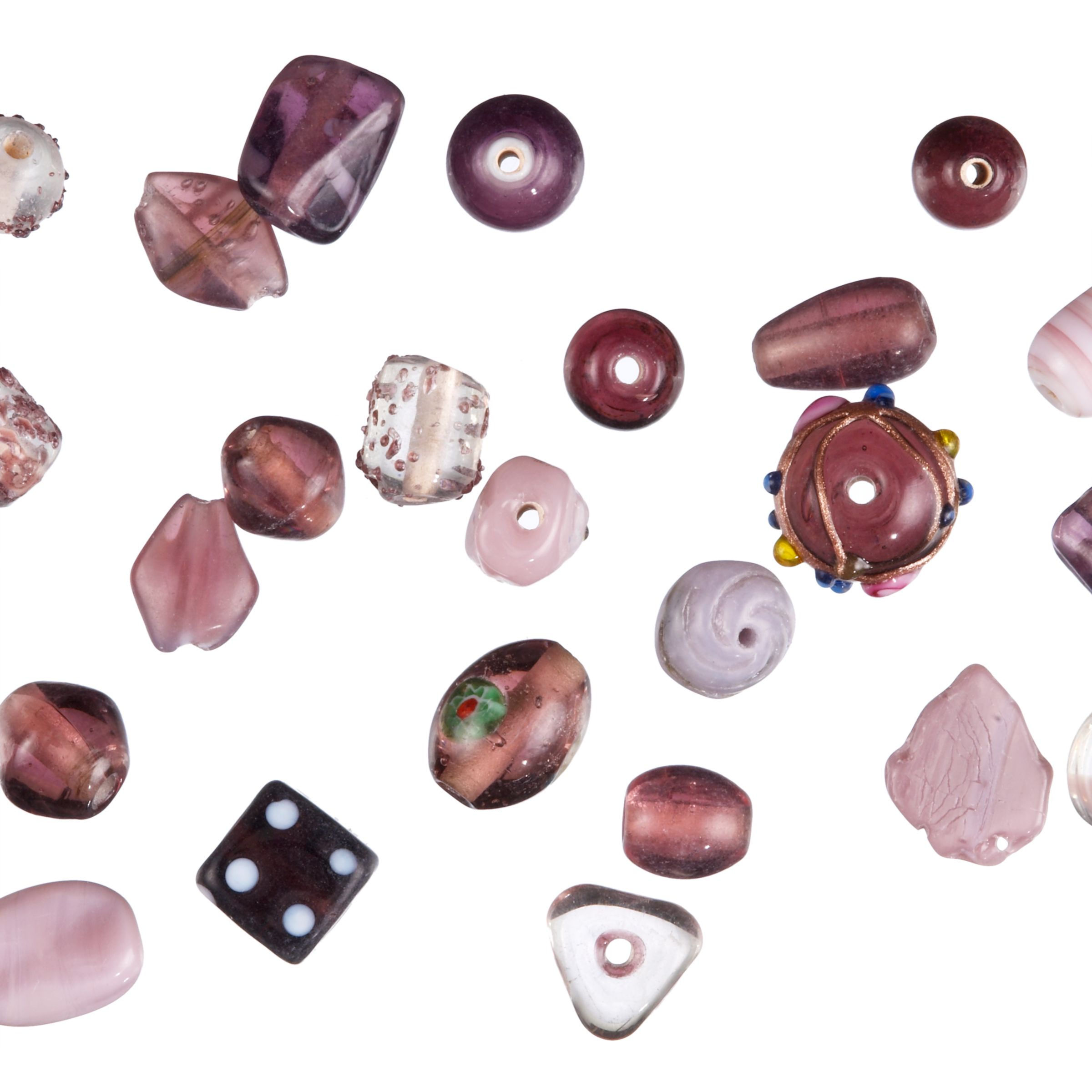 Glass Bead Mix, Purple, 100g