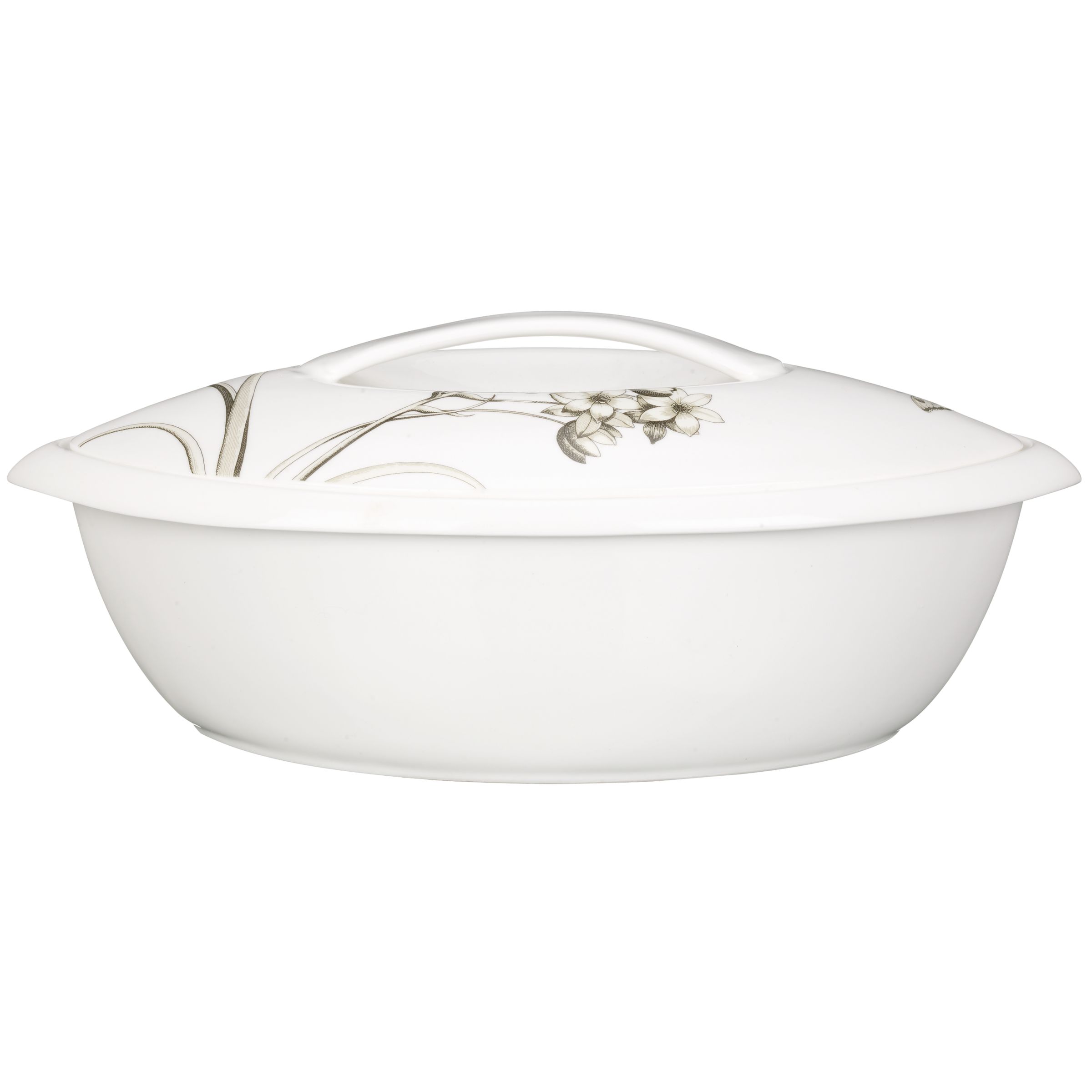 Sanderson Etchings & Roses Covered Dish, Medium