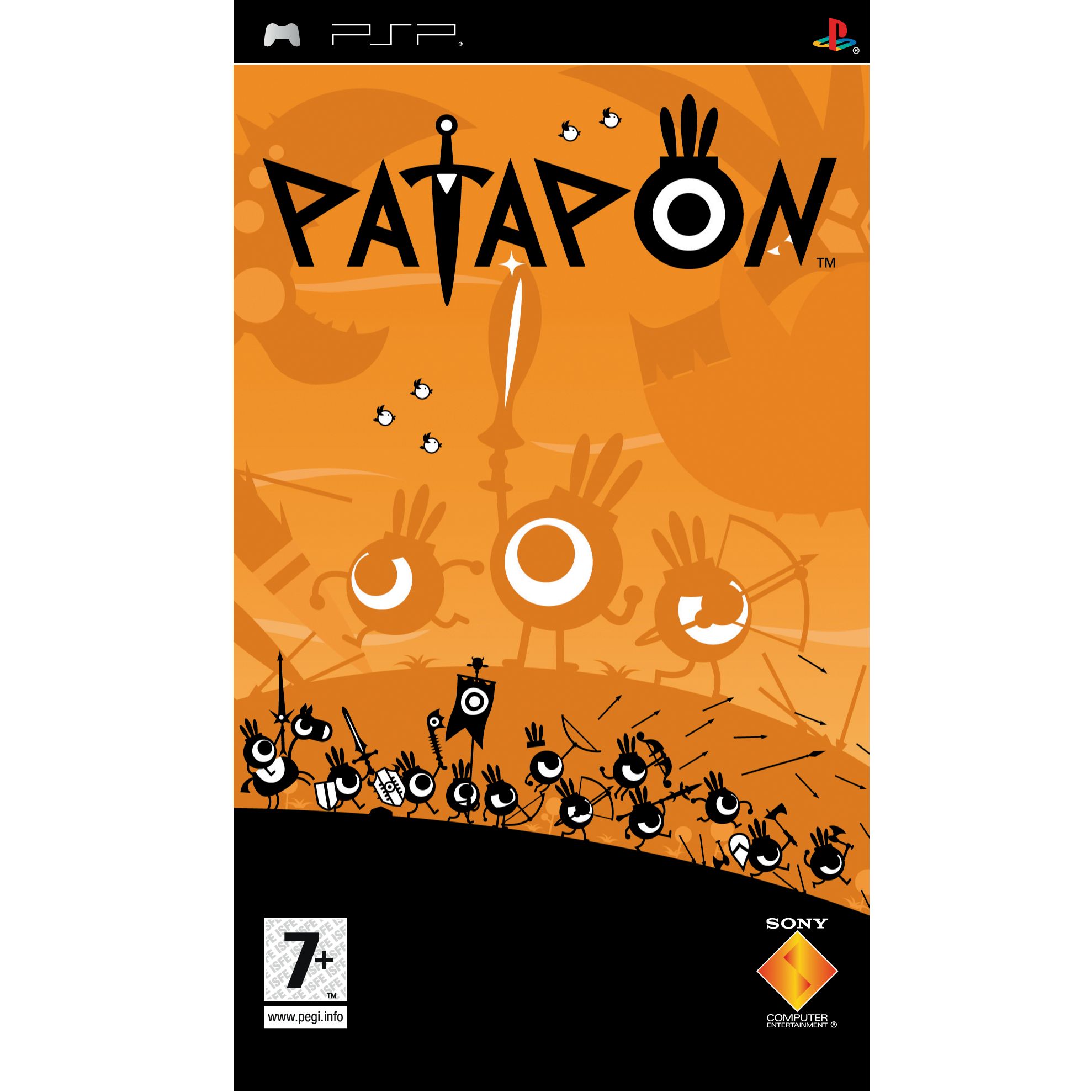Patapon is a unique adventure for PSP, in which you lead a mischievous little tribe by beating out rhythms on your drums. Armed to the teeth with swords, spears and bows, these tiny, people are lost without your reassuring beat. Features: It is your job to lead your restless tribe on a quest to reclaim their lands and discover the mysterious Worlds End Lead your Patapon in over 30 different types of adventure, including hunting monsters, daring rescues and epic battles Equip and upgrade your Patapon with everything they need to tackle their adventures Perfect your divine rhythm with eight addictive and fun mini-games