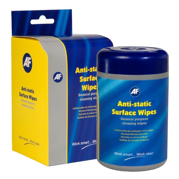 AF Anti-Static Surface Wipes, Pack of 100