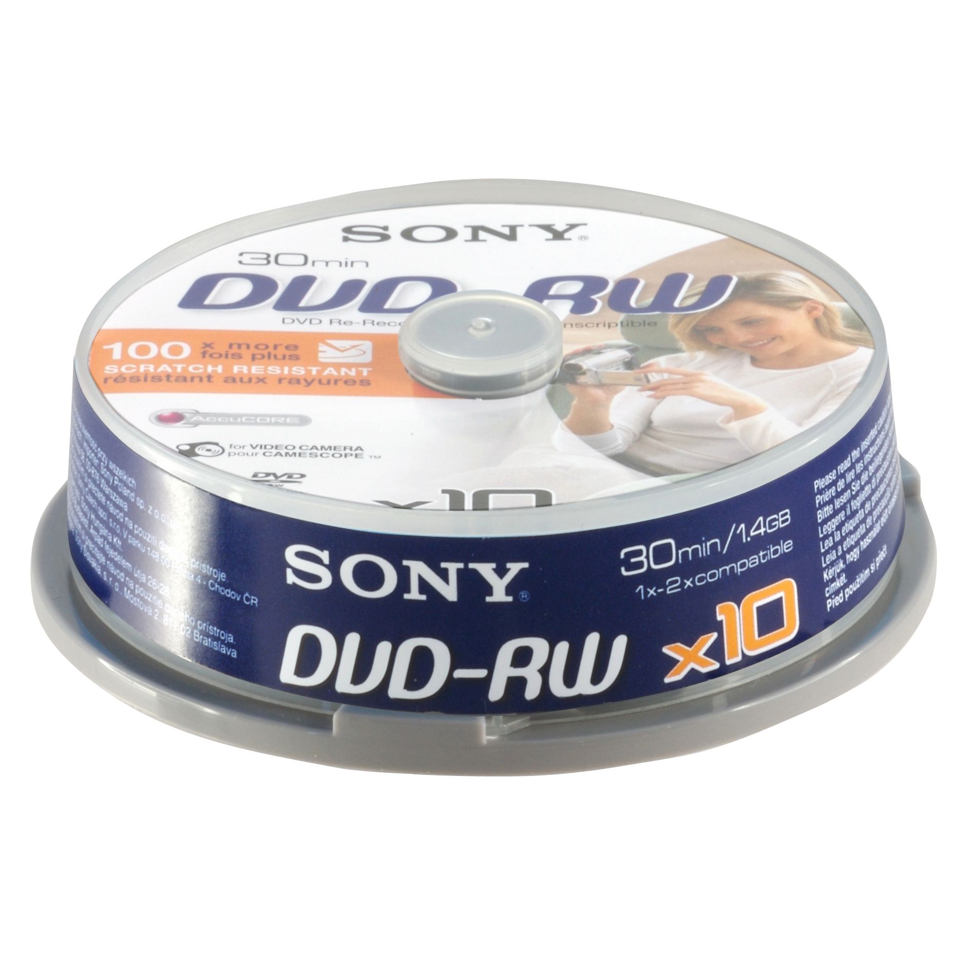 Sony DVDRW Discs 10DMW30ASP Pack of 10
