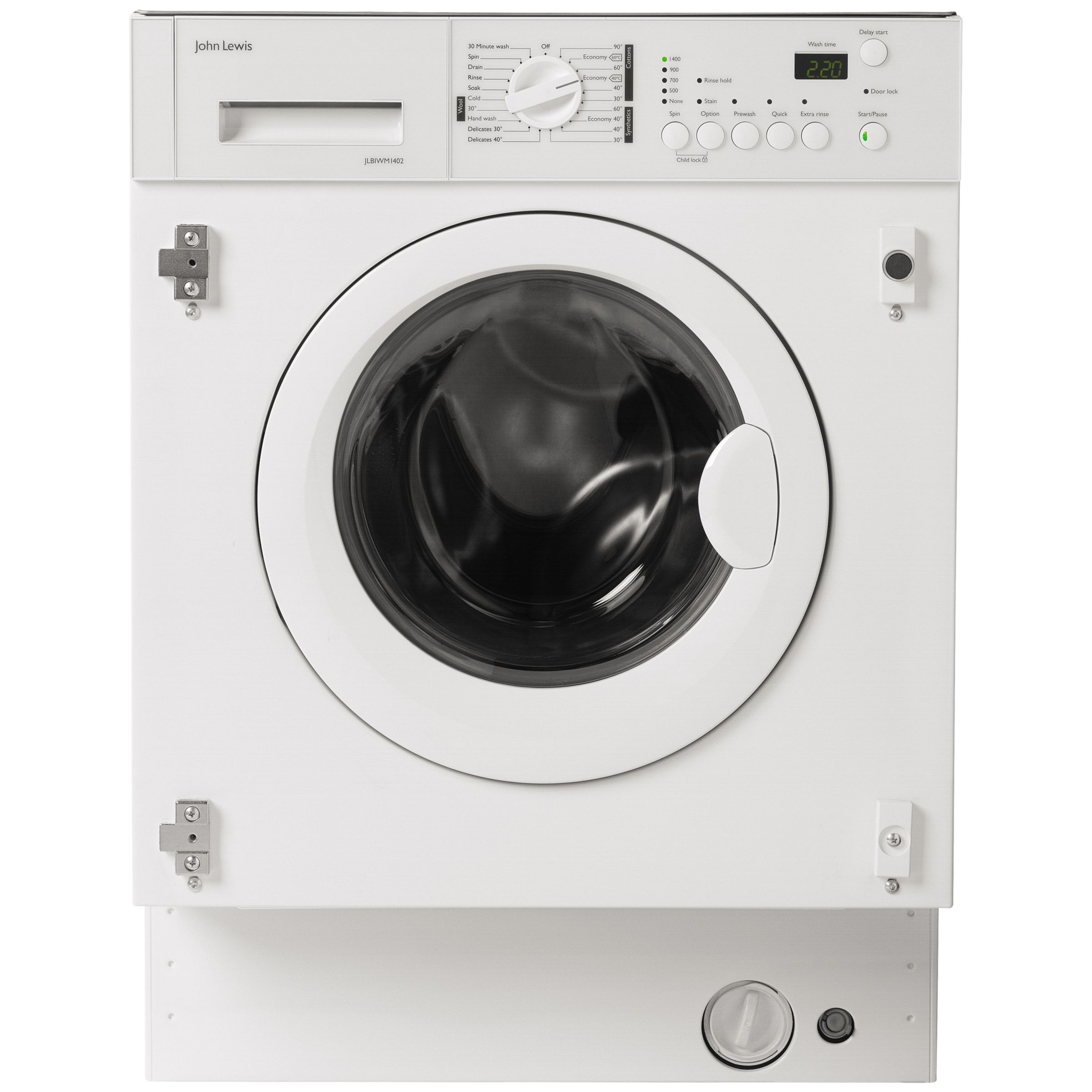 John Lewis JLBIWM1402 Integrated Washing Machine, White at JohnLewis