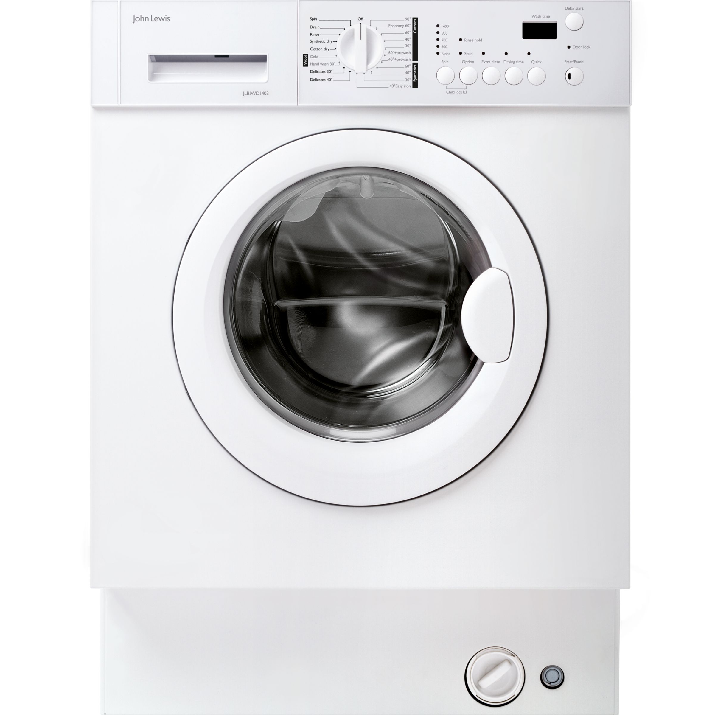 John Lewis JLBIWD1403 Integrated Washer Dryer, White at John Lewis