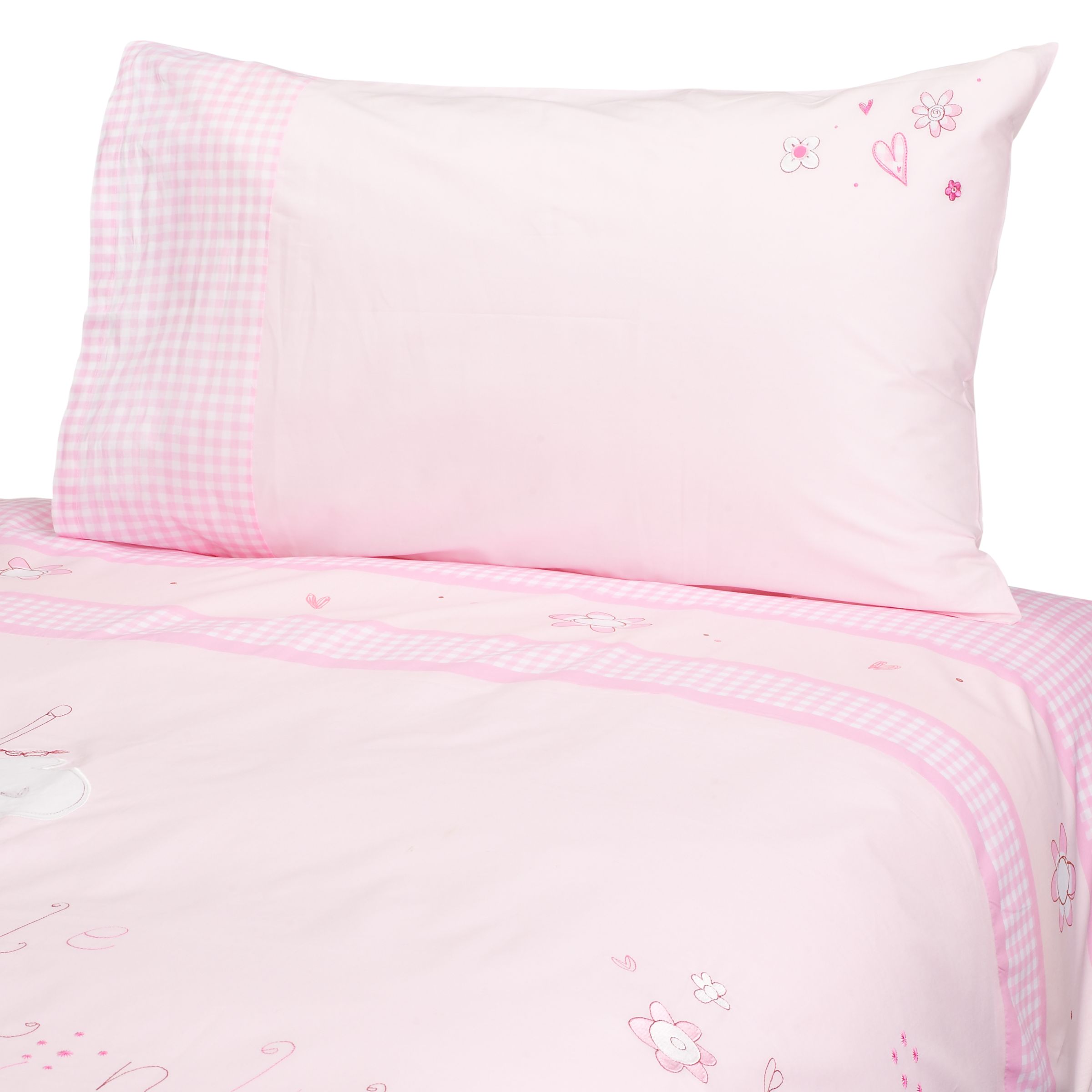 John Lewis Twinkle Twinkle Duvet Cover and Pillowcase Set Whitepink