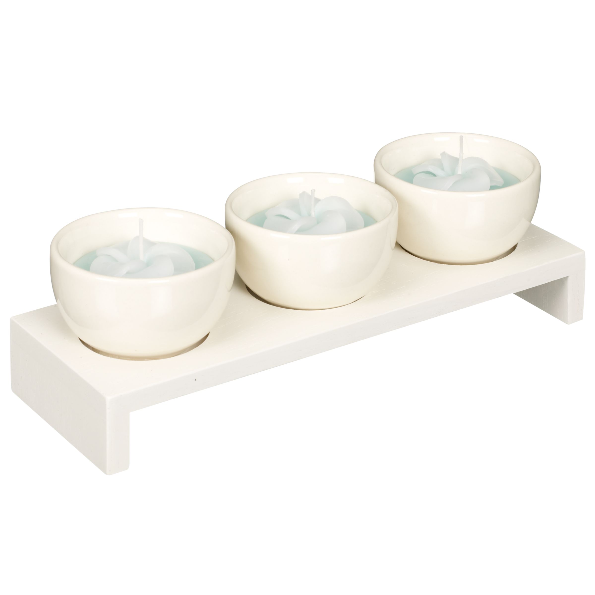 Flower Candles in Ceramic Pots, Lido, Set of 3