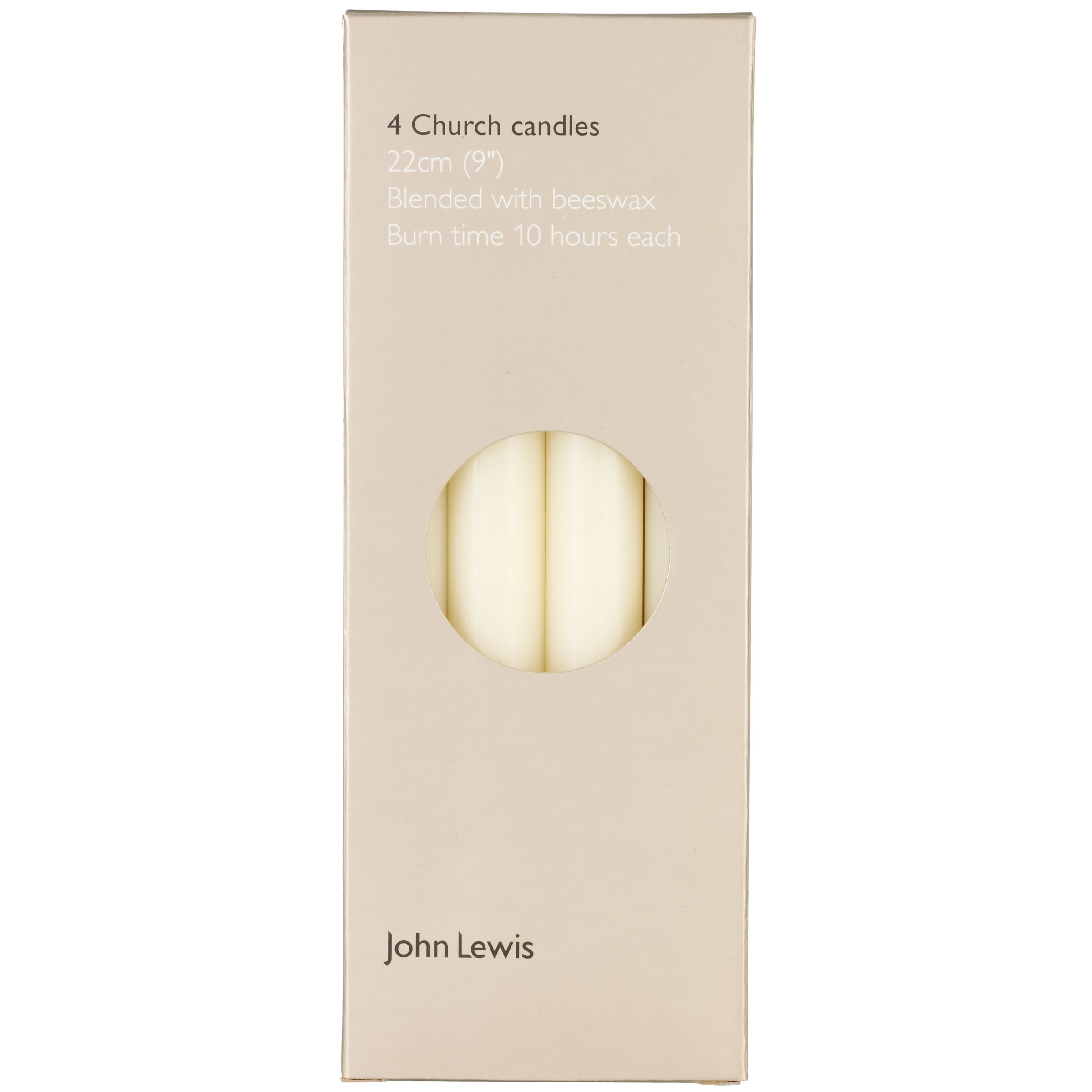 John Lewis Church Candles Pack of 4 22cm