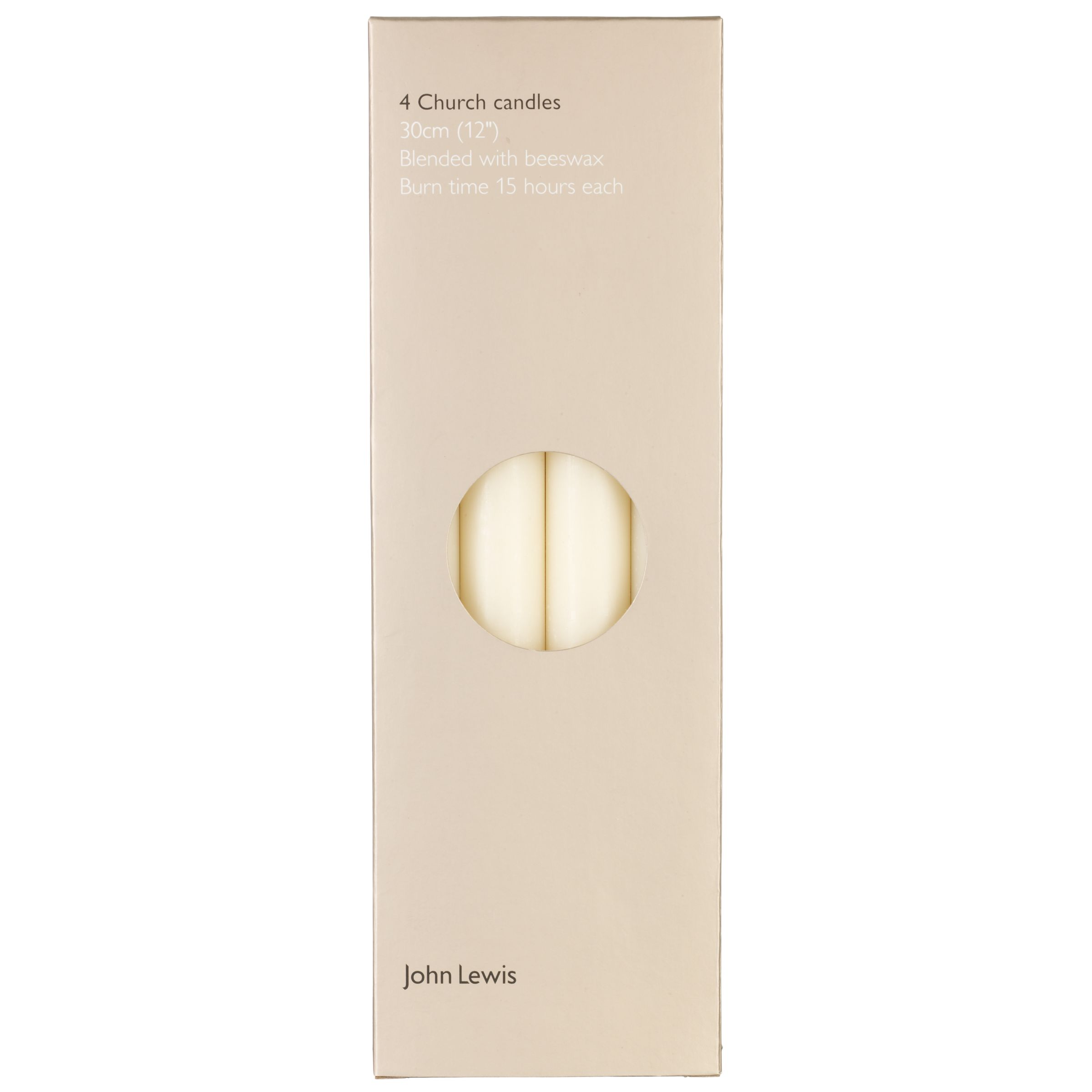 John Lewis Church Candles Pack of 4 30cm