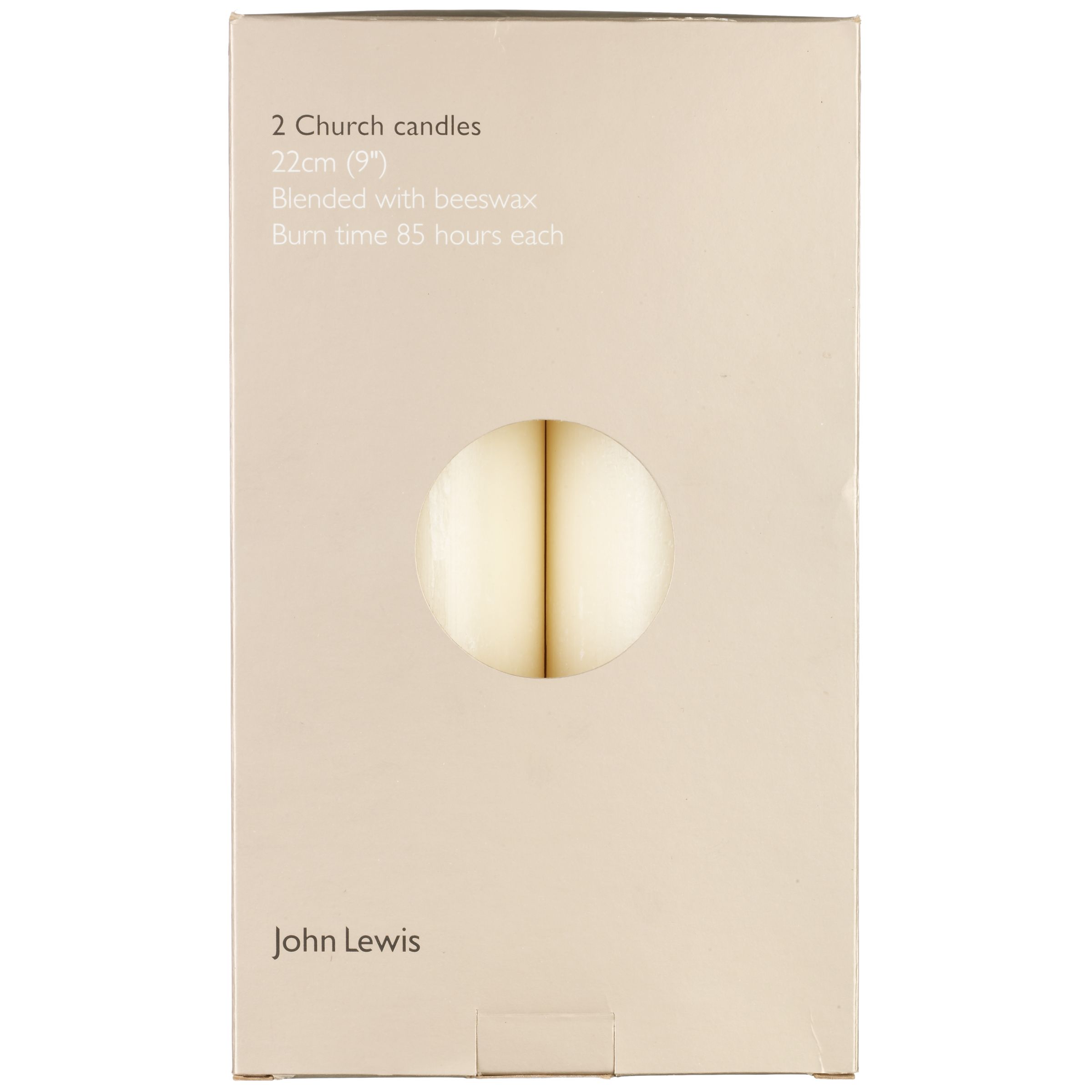 John Lewis Church Candles Pack of 2 23cm