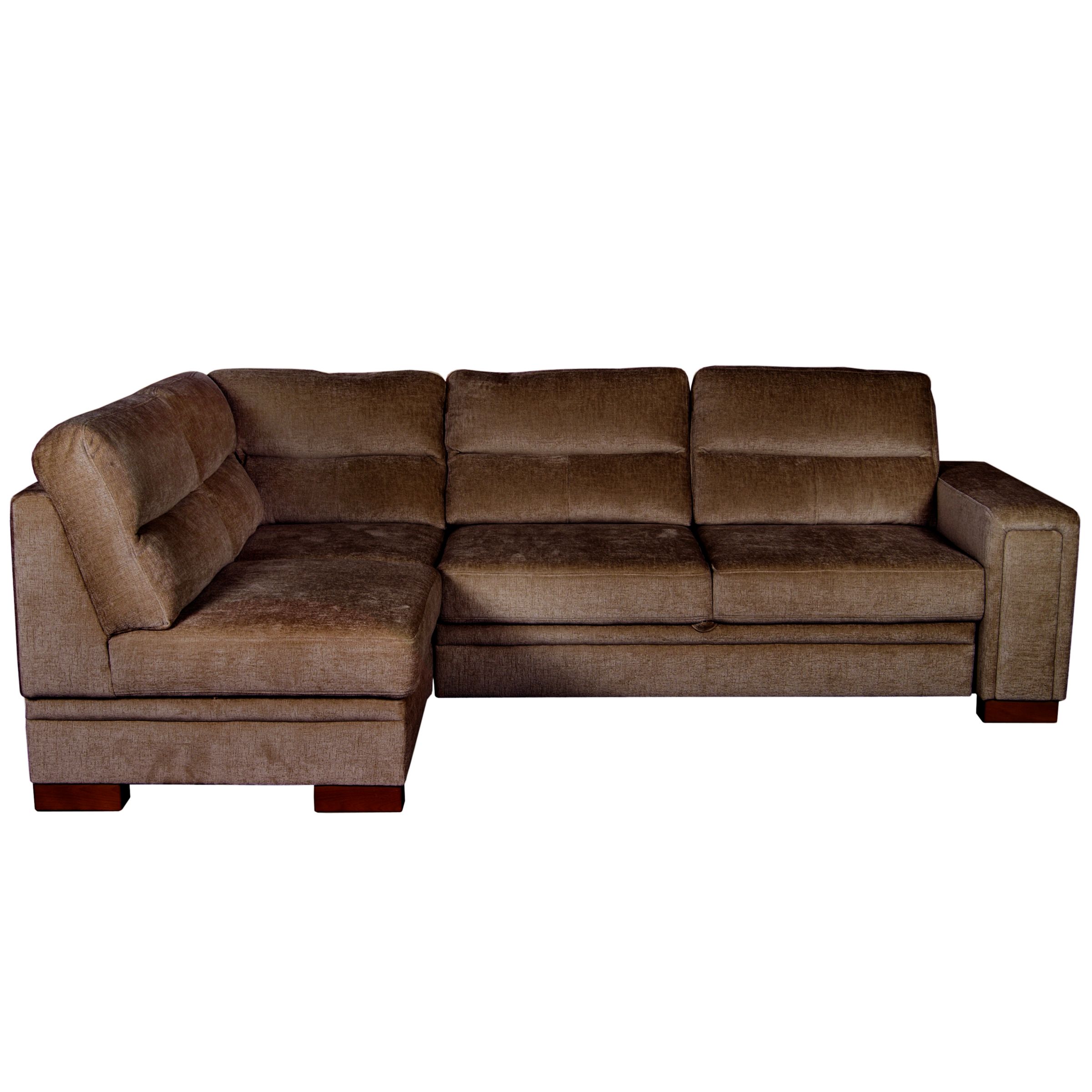 Sam Left Hand Corner Sofabed Chocolate