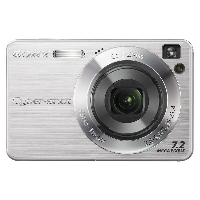 Sony’s superior DSC-W110S digital camera offers 7.2 effective megapixel resolution on a large 2.5 inch LCD screen, a traditional style eye-level viewfinder and quality Carl Zeiss Vario-Tessar lens giving ultra sharp imaging and focusing.The DSC-W110S offers clever face detection and a shutter which can be set to fire when it recognises a smile. All this ensures clearer shots of your family and friends whether they’re having a good time or not!There’s a 4x optical zoom, 5 area multi-point AF, user-friendly controls and a simple on-screen Function Guide, plus you’ll have greater creative freedom to adjust colour, sensitivity, brightness and image size.The high sensitivity mode (ISO 3200) allows you to shoot with great results in low-light conditions while Sony’s Clear RAW noise reduction image processing technology helps suppress the colour noise that can accompany high-sensitivity shooting.There’s also MPEG1 movie recording with sound, a mode dial to quickly switch between photo, video and preview and you can take up to 420 shots per charge of its rechargeable lithium-ion batteries.Finally the built-in HD output works with PhotoTV HD displays, so you’ll enjoy your pictures with eye-popping clarity when connected to a compatible Sony Bravia TV.