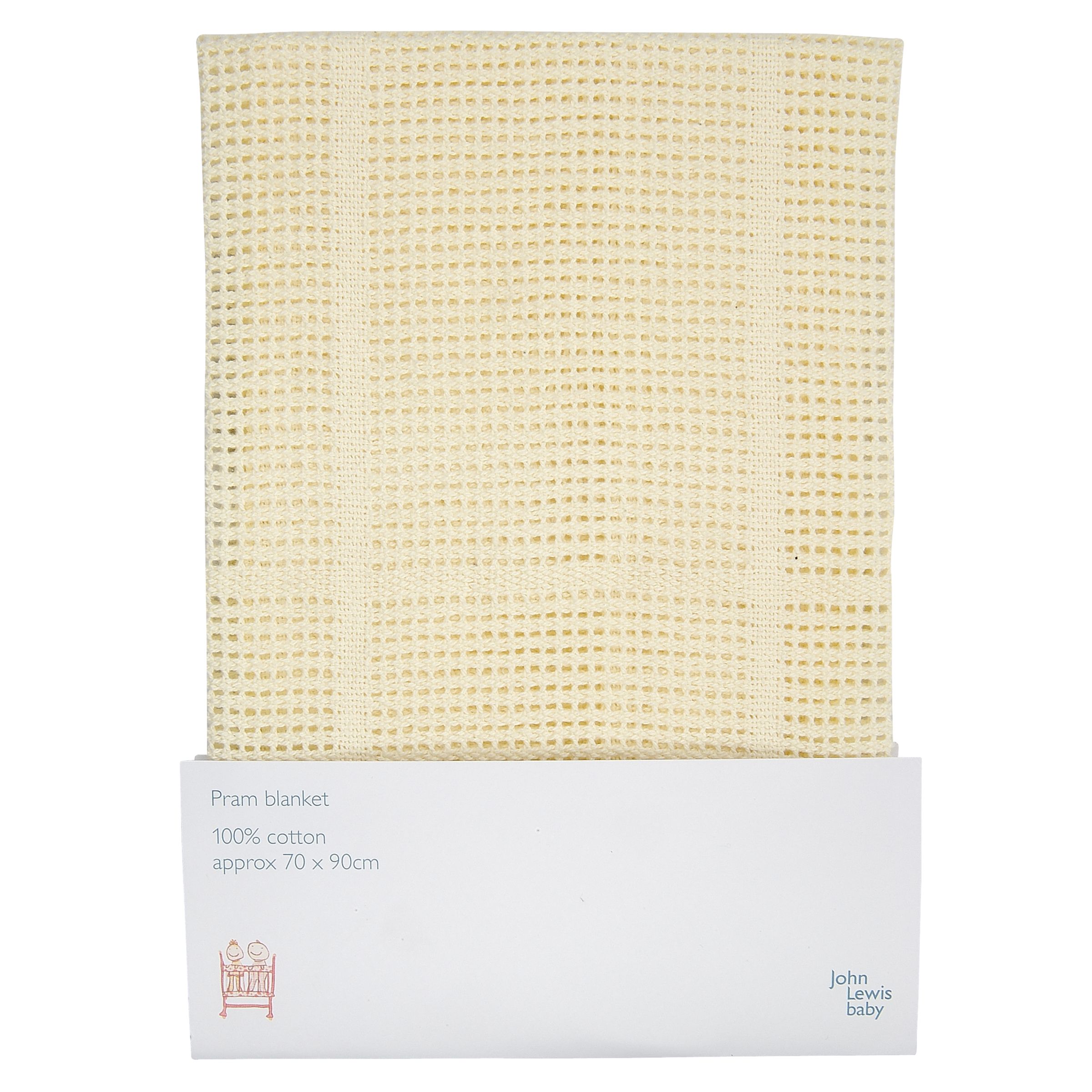 John Lewis Cellular Pram Blanket, Lemon