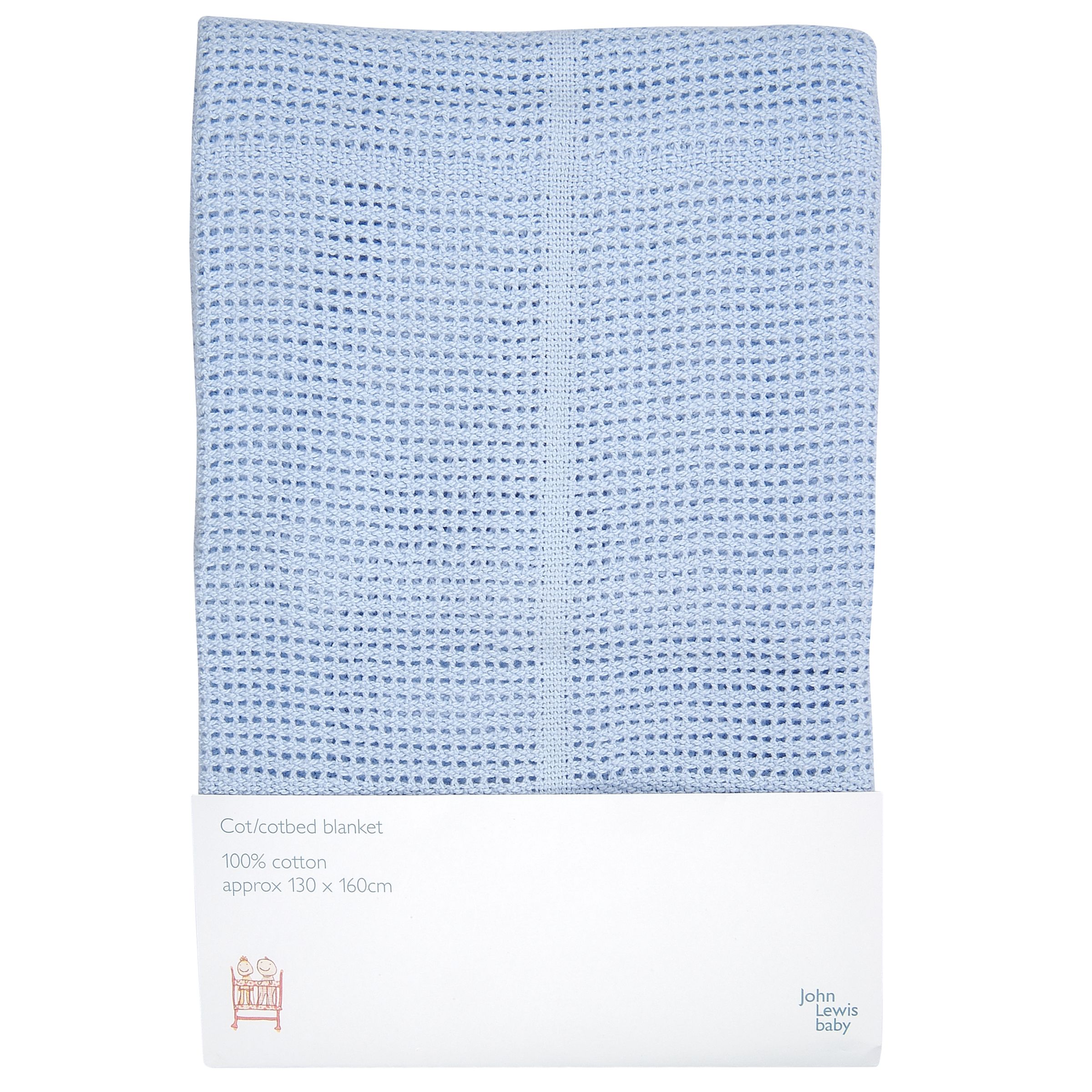John Lewis Cellular CotCotbed Blanket Sky