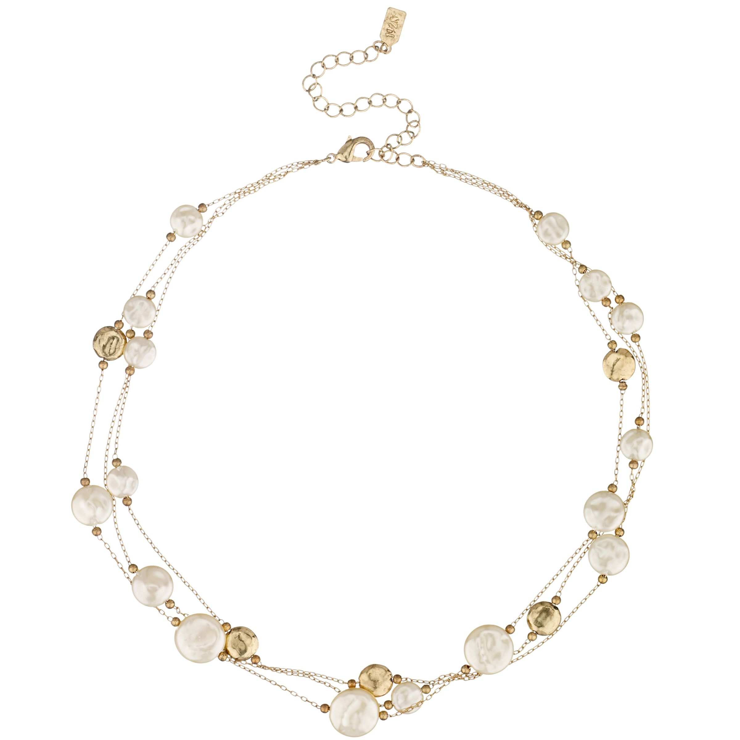 1928 Simulated Pearls Gold Coins amp Beads Necklace