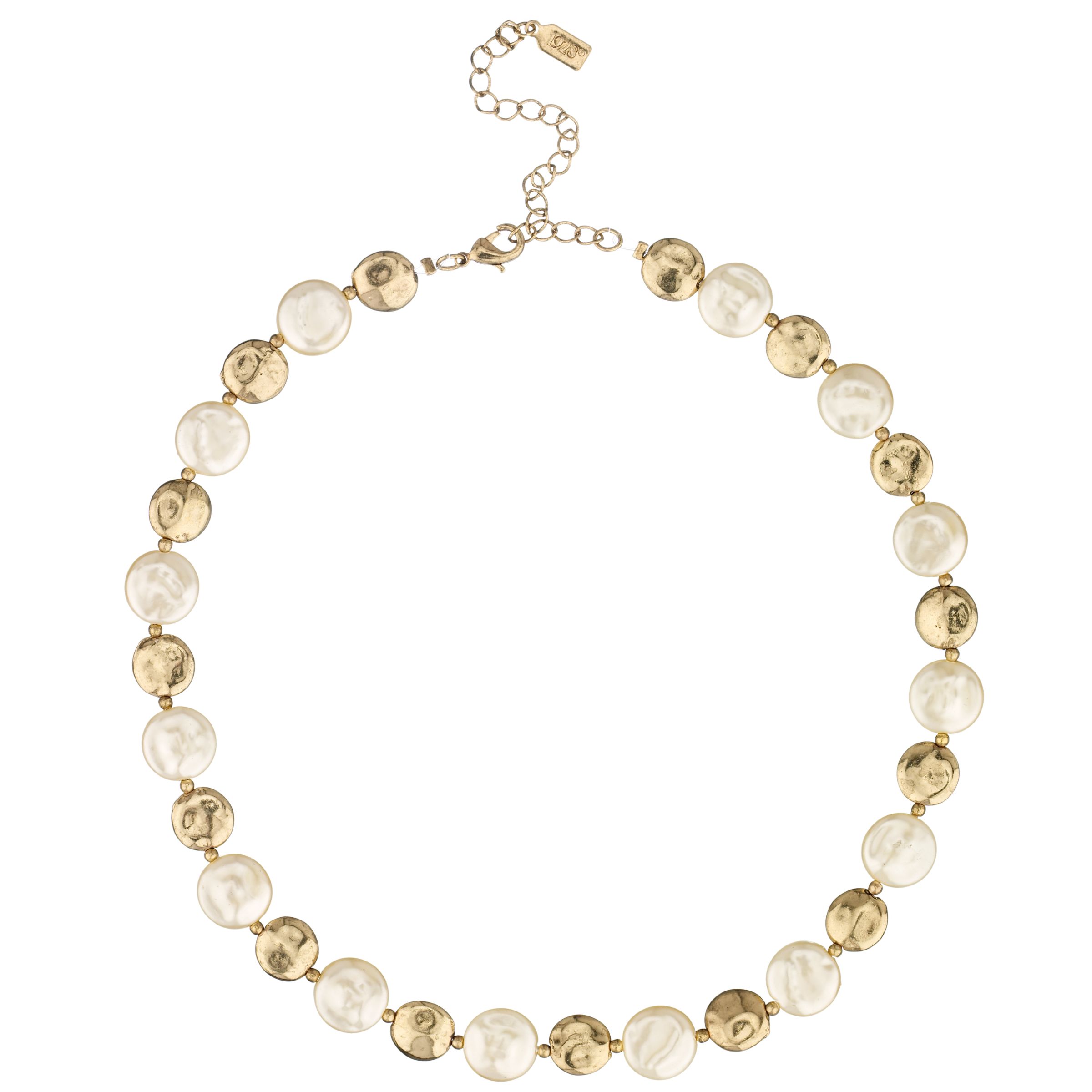 1928 Simulated Pearl amp Coins Charm Necklace