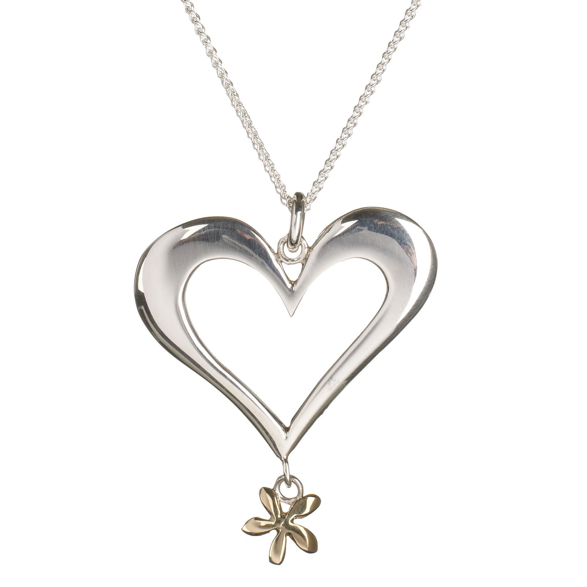 Linda Macdonald Silver Romance Open Heart Drop Necklace