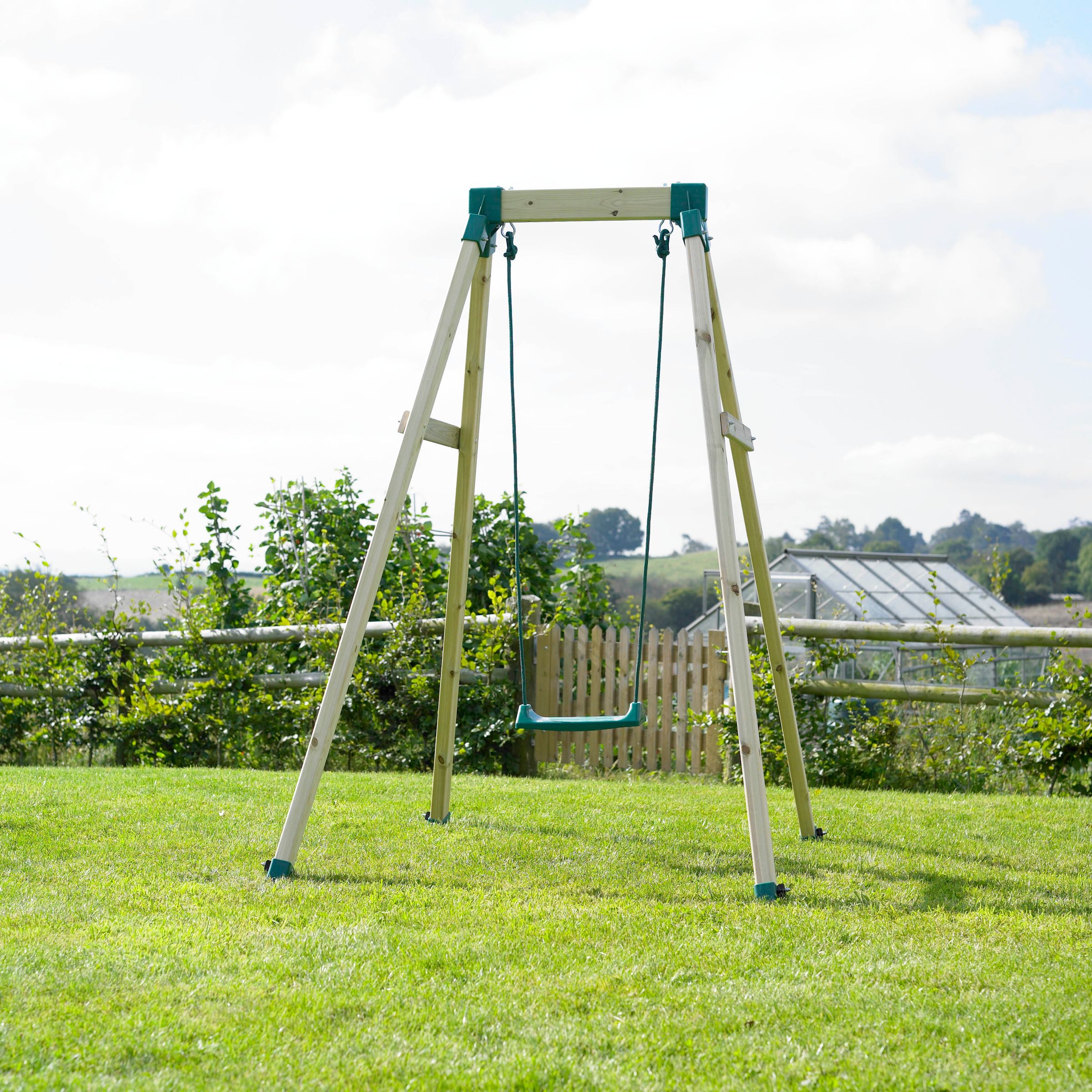 TP Forest Single Wooden Swing Set