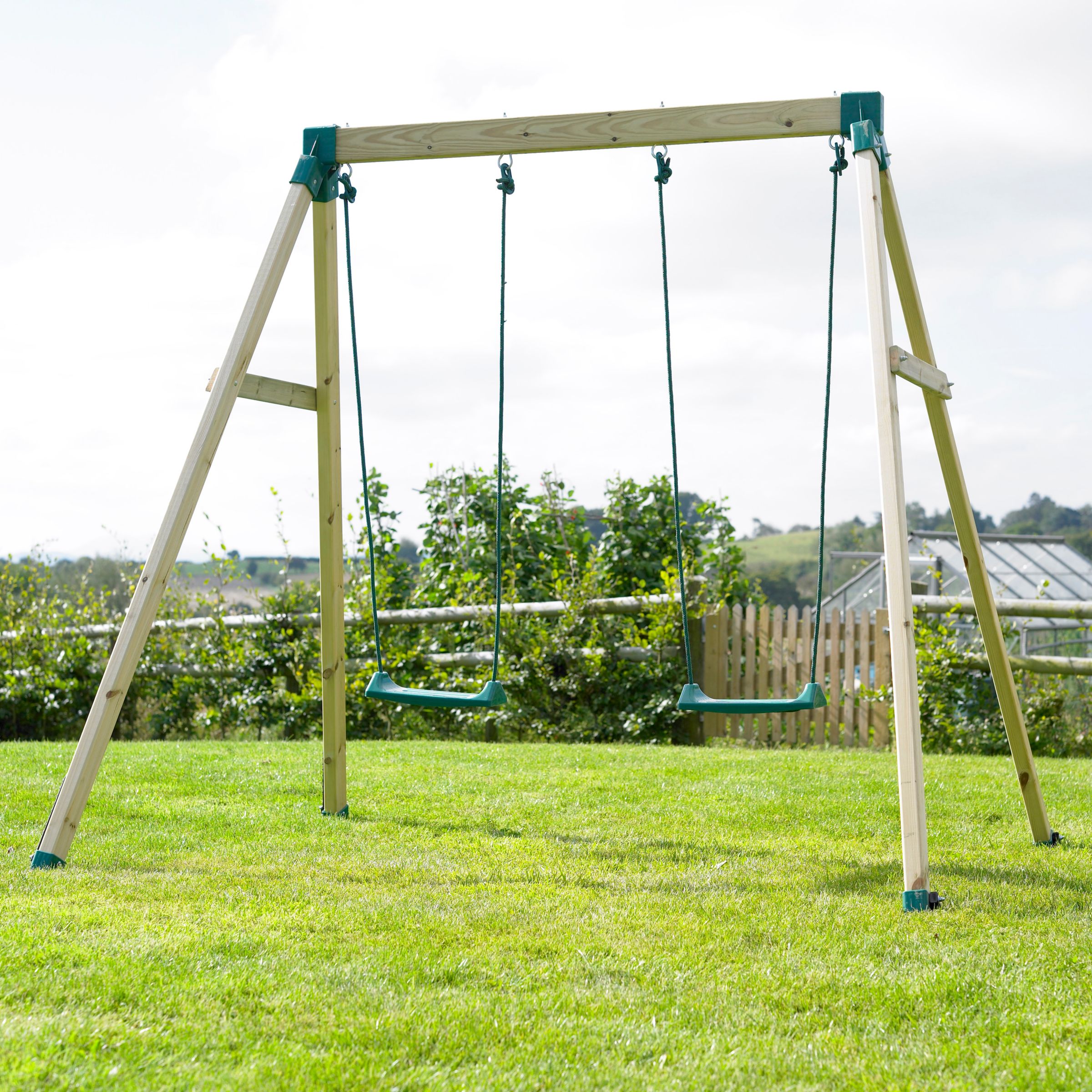 TP Forest Double Wooden Swing Set