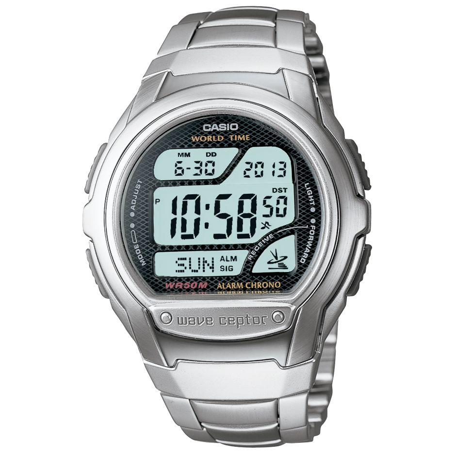 Casio Wave Ceptor Mens Watch, Stainless Steel