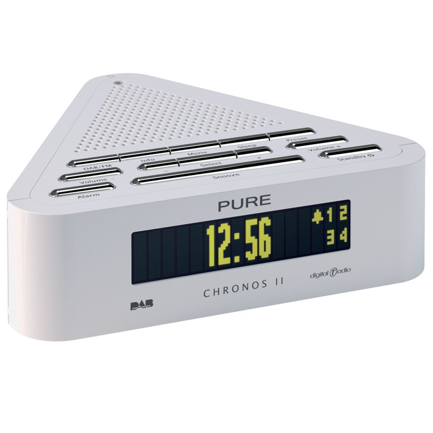 PURE Chronos II DAB Digital Clock Radio, White PURE Chronos II DAB Digital Clock Radio, White