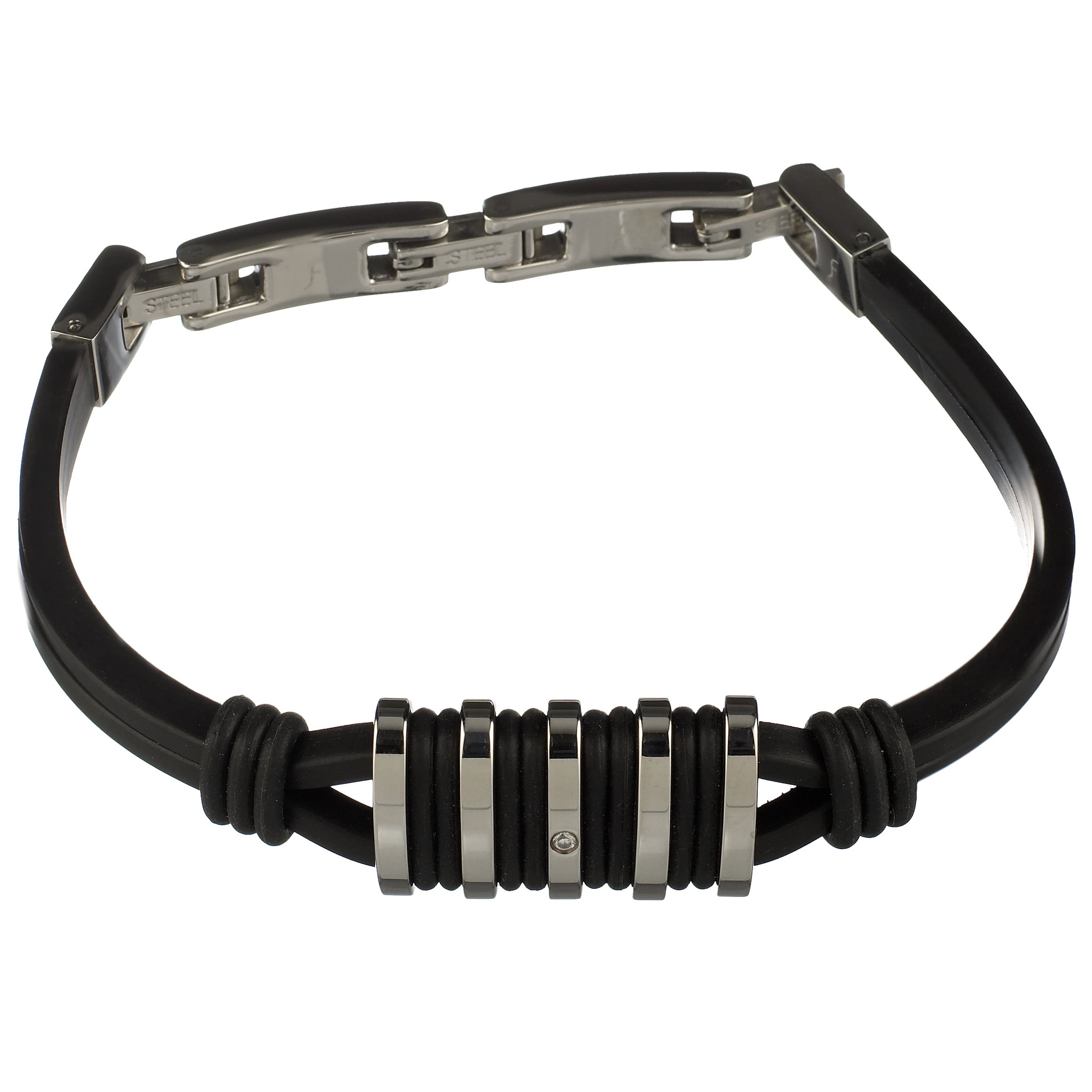 Finesse HARDwear Steel and Rubber Bracelet