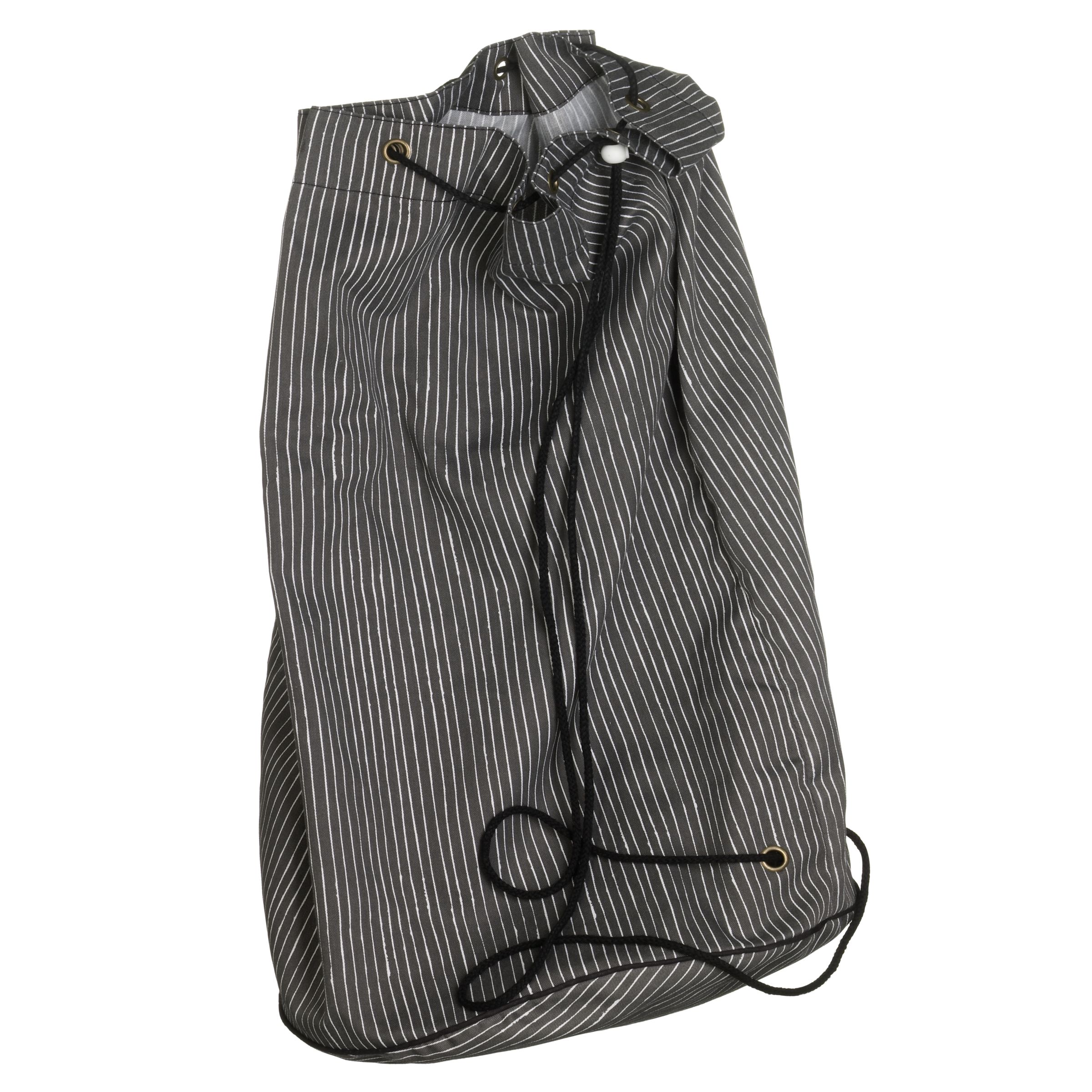 John Lewis Laundry Bag Grey Pinstripe