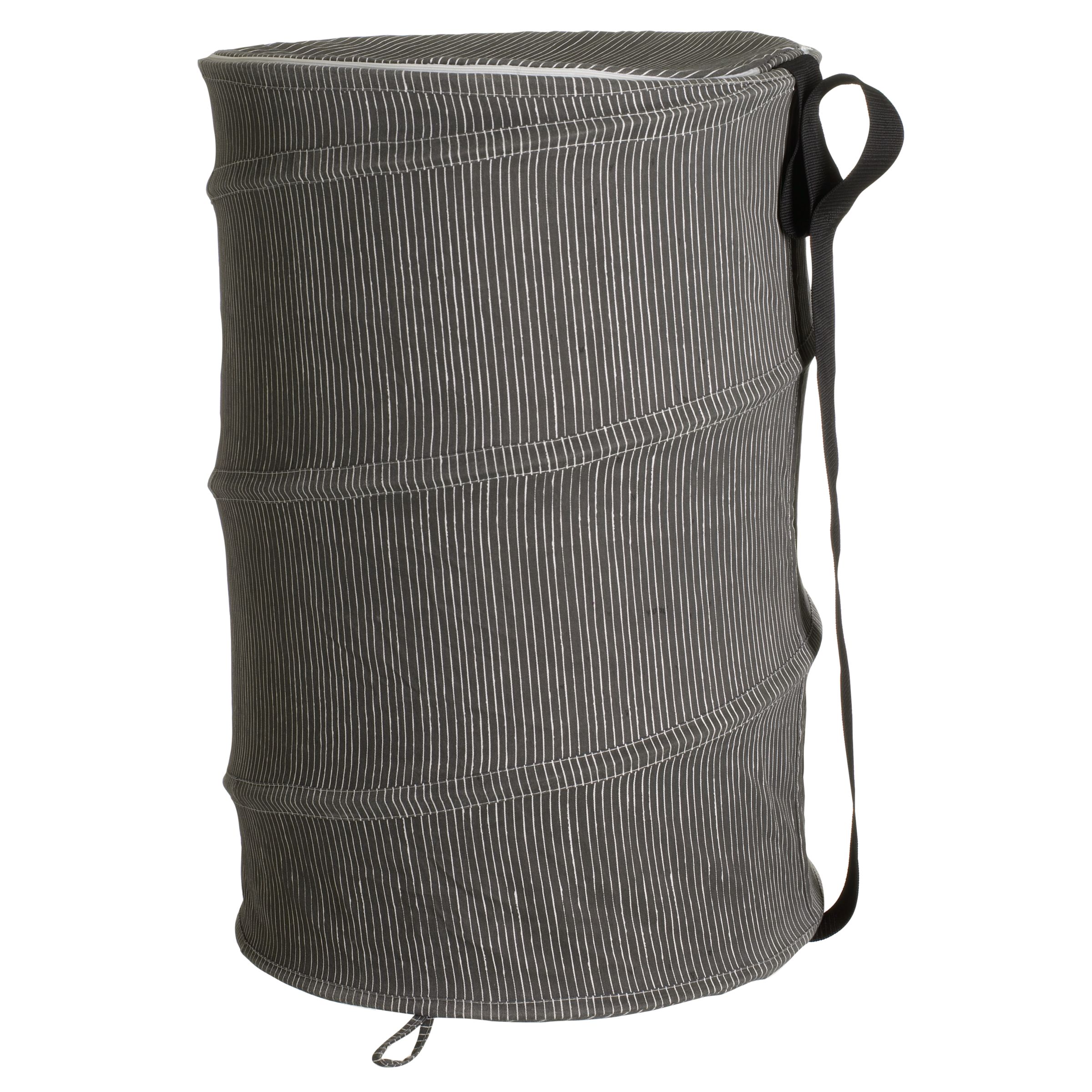 John Lewis PopUp Hamper Grey Pinstripe