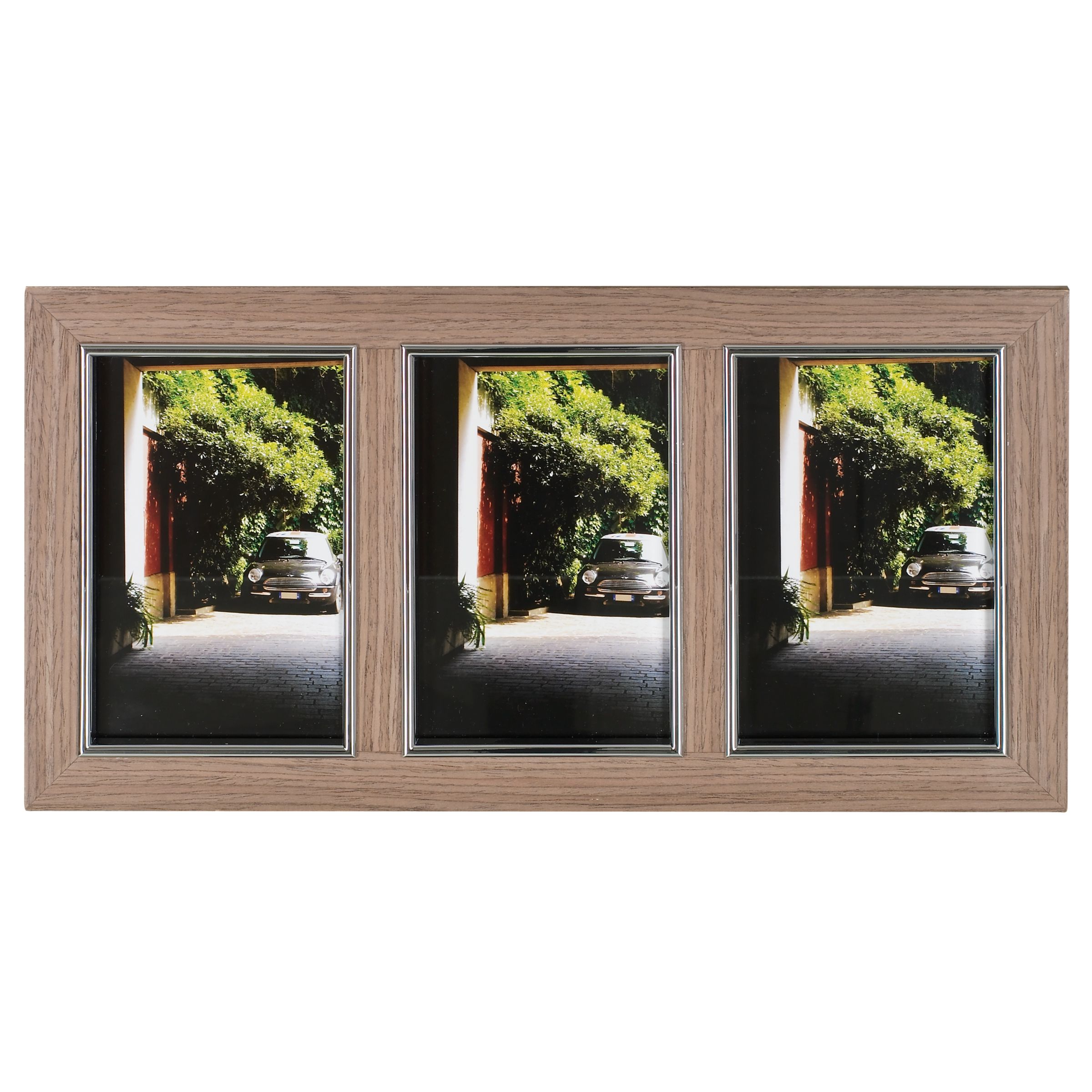 John Lewis Walnut 3 Aperture Photo Frame