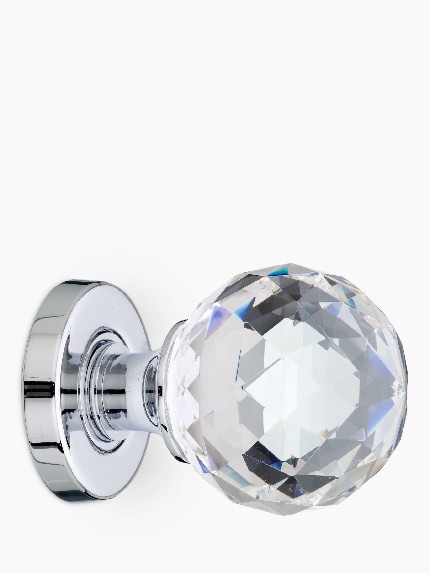 John Lewis Crystal Mortice Knobs Pack of 2 Chrome