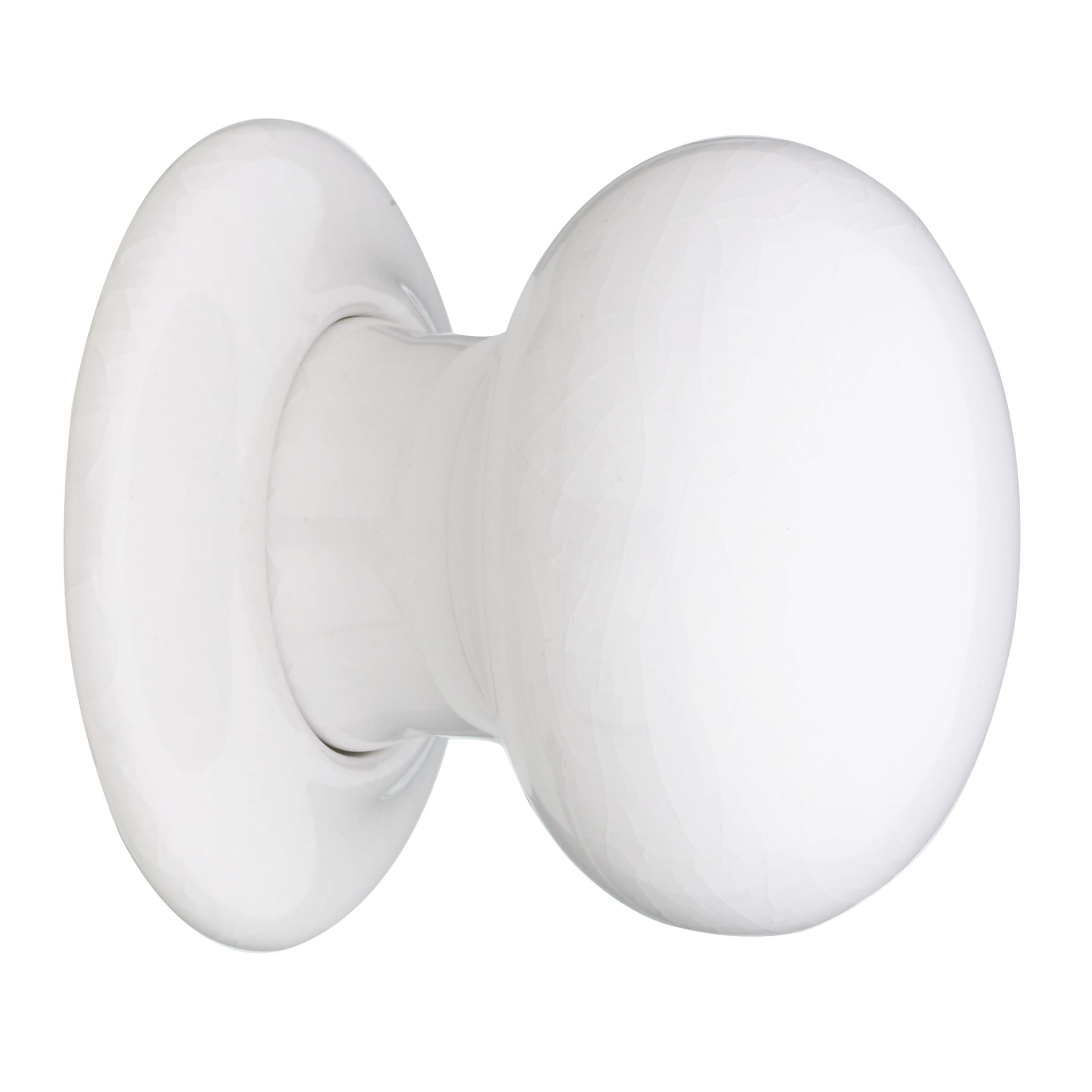 John Lewis Cracke Glaze Porcelain Mortice Knob White