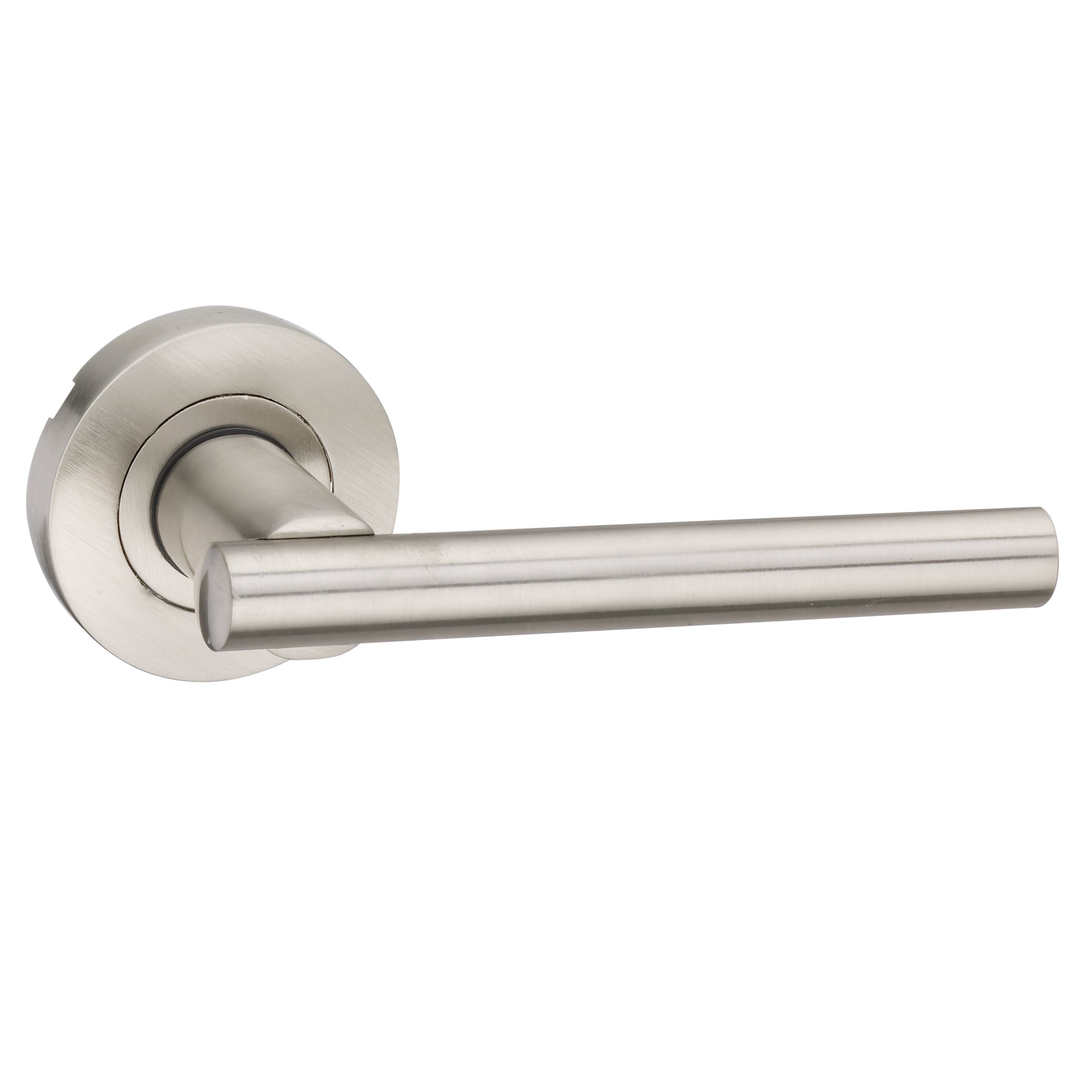 John Lewis Rosetta Lever Rose, Satin Chrome, Set of 2