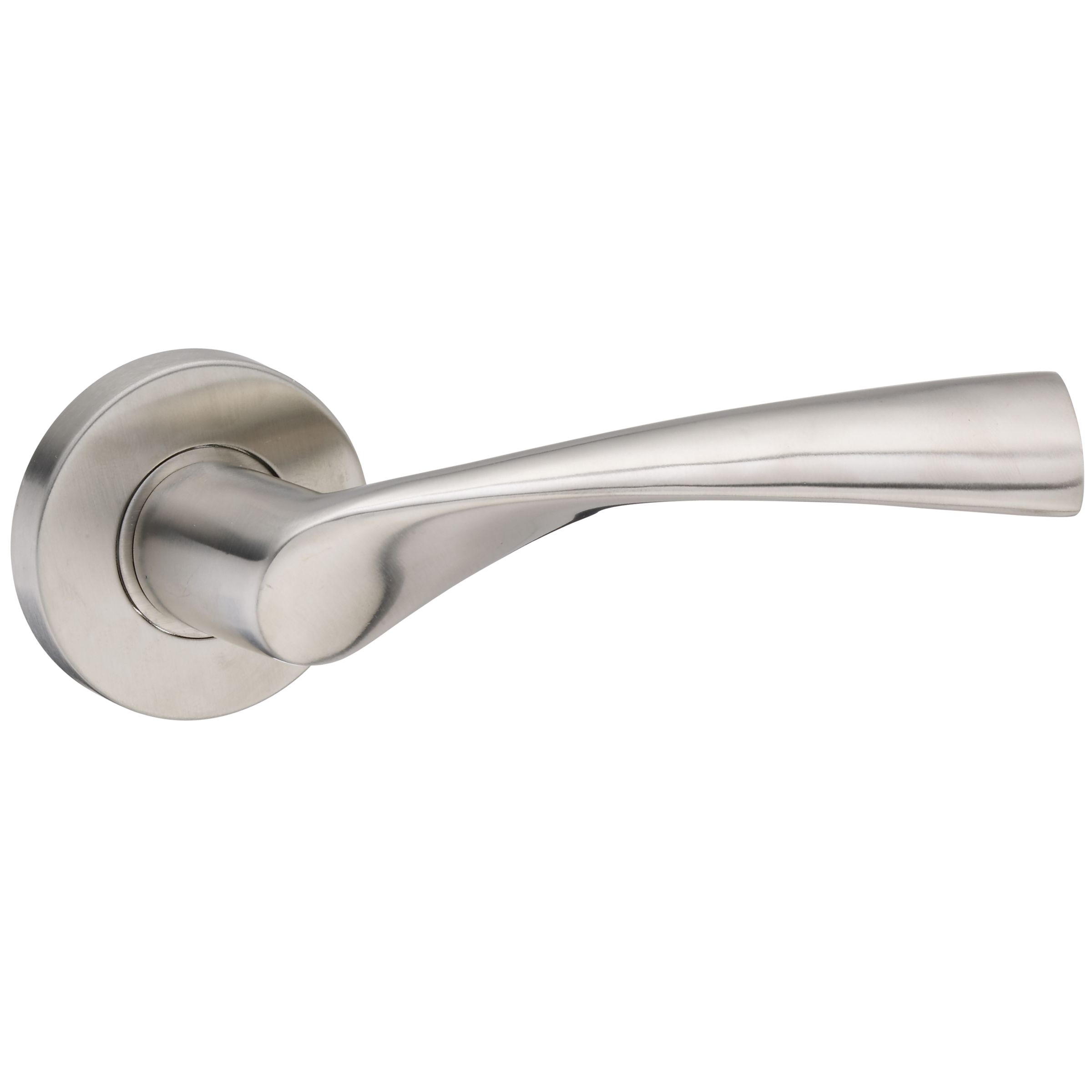 John Lewis Curve Lever Rose Satin Chrome Set of 2