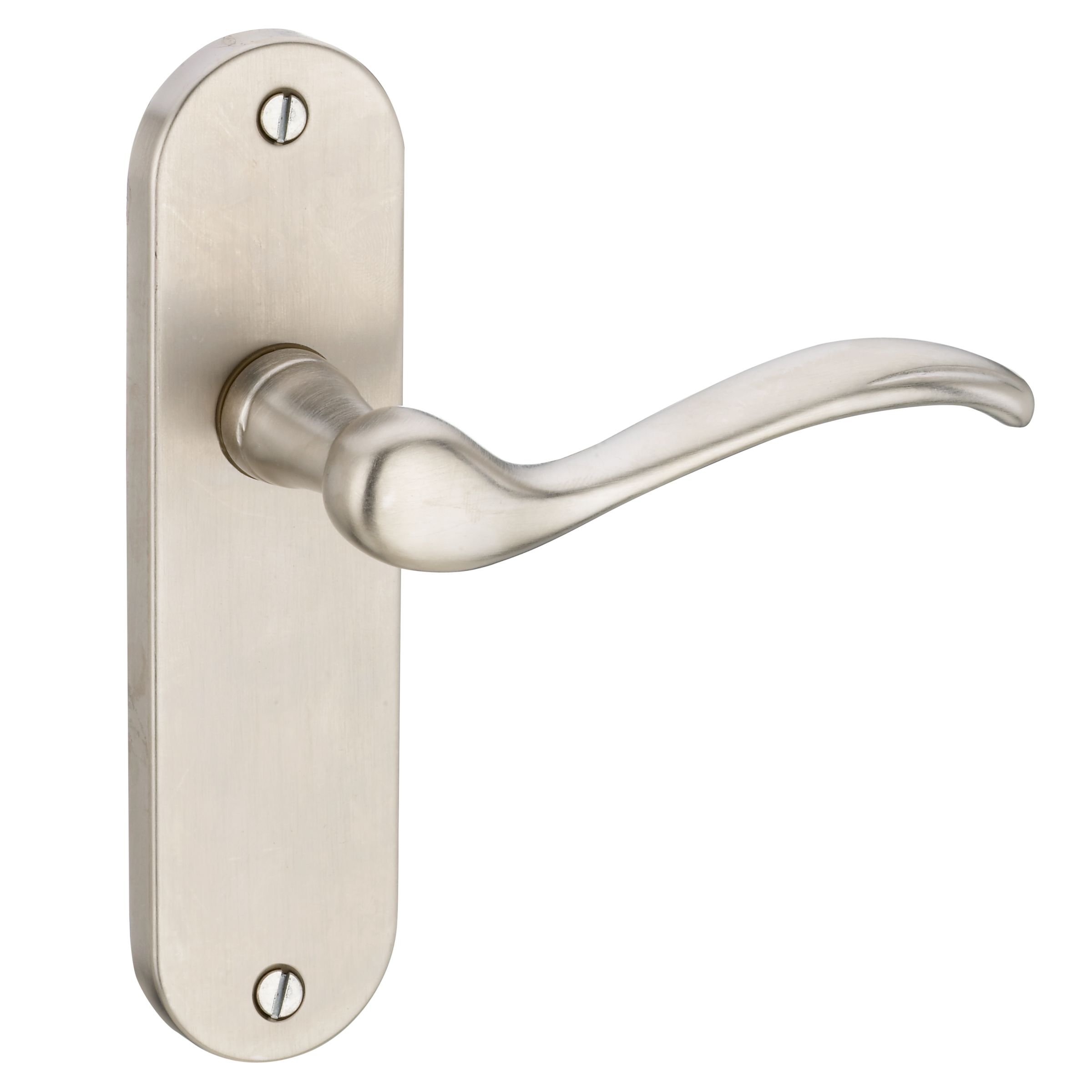 John Lewis Geneva Lever Latch Satin Nickel Set of 2