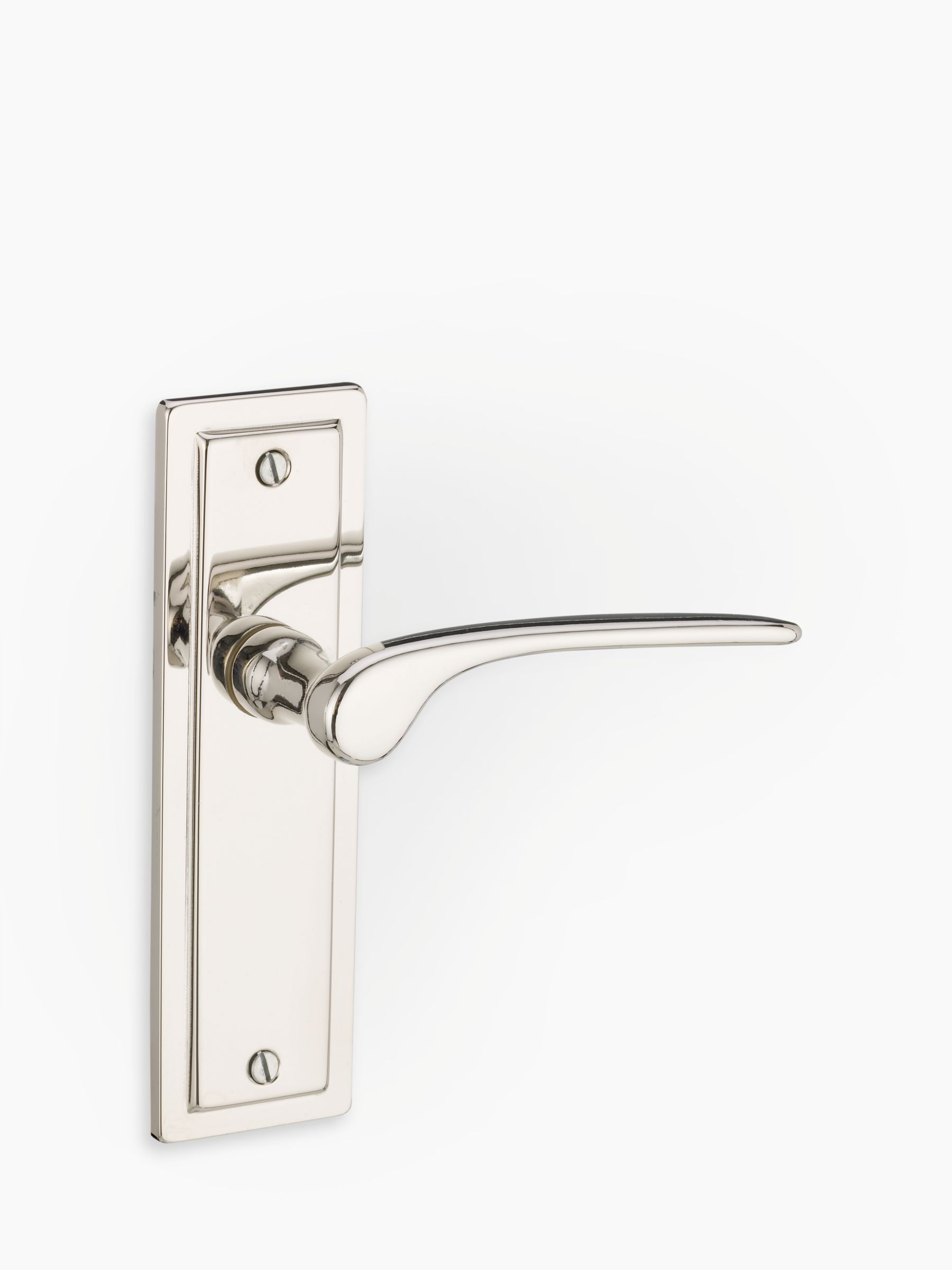 John Lewis Como Lever Latch Polished Nickel Set of 2