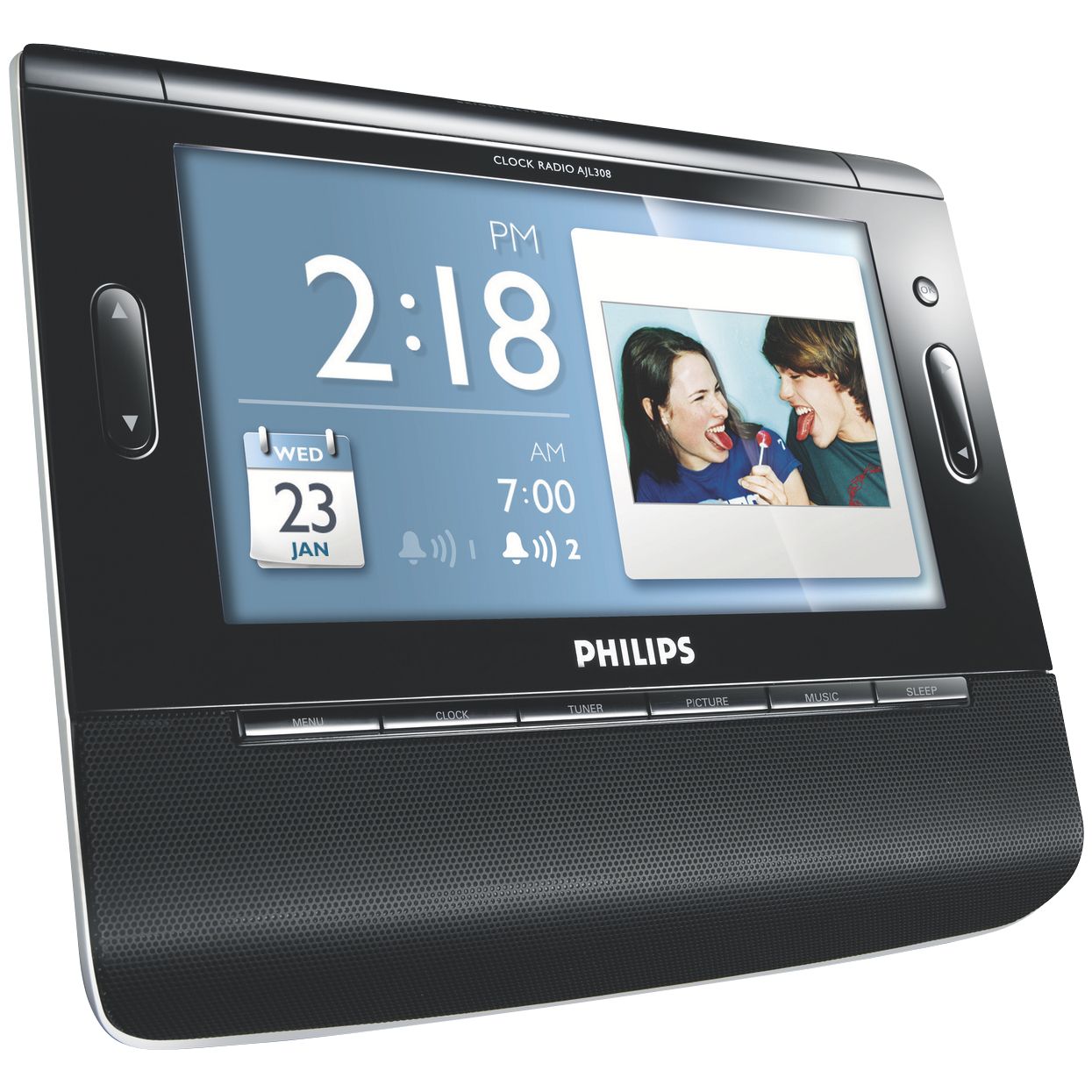 Philips AJL308 Clock Radio with LCD Digital Photo Frame, 7 Inch