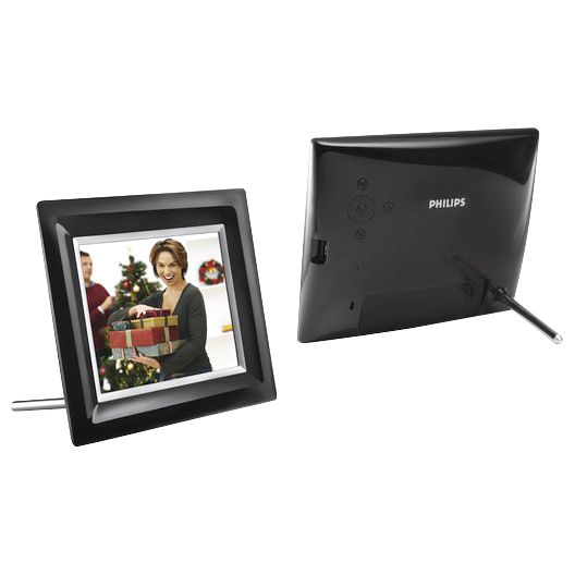 Relive your favourite memories with the stylish Philips 8FF3FPB LCD Digital Photo Frame. It’s extremely easy to use - you can view your images directly from memory cards without the need for a PC. Or simply plug the frame into your computer via a USB connection (included) and download to its built-in memory.You can set your images to classic black and white, delete or crop any you're not happy with and switch the orientation so they're always facing the right way up. Its RadiantColour feature automatically adjusts and boosts the colours and tones of each image, to make the most of each photograph on display.