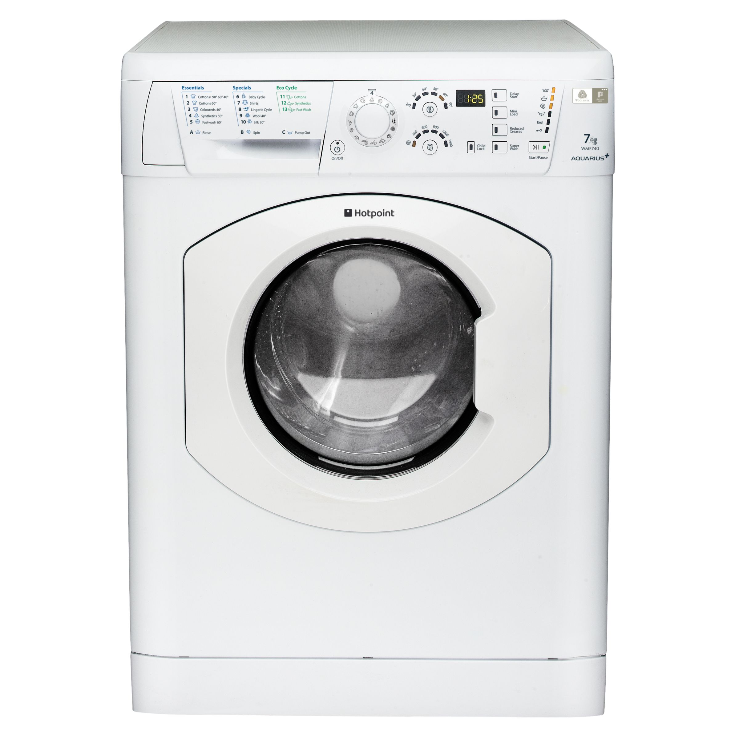 Hotpoint WMF740P Washing Machine, White at John Lewis