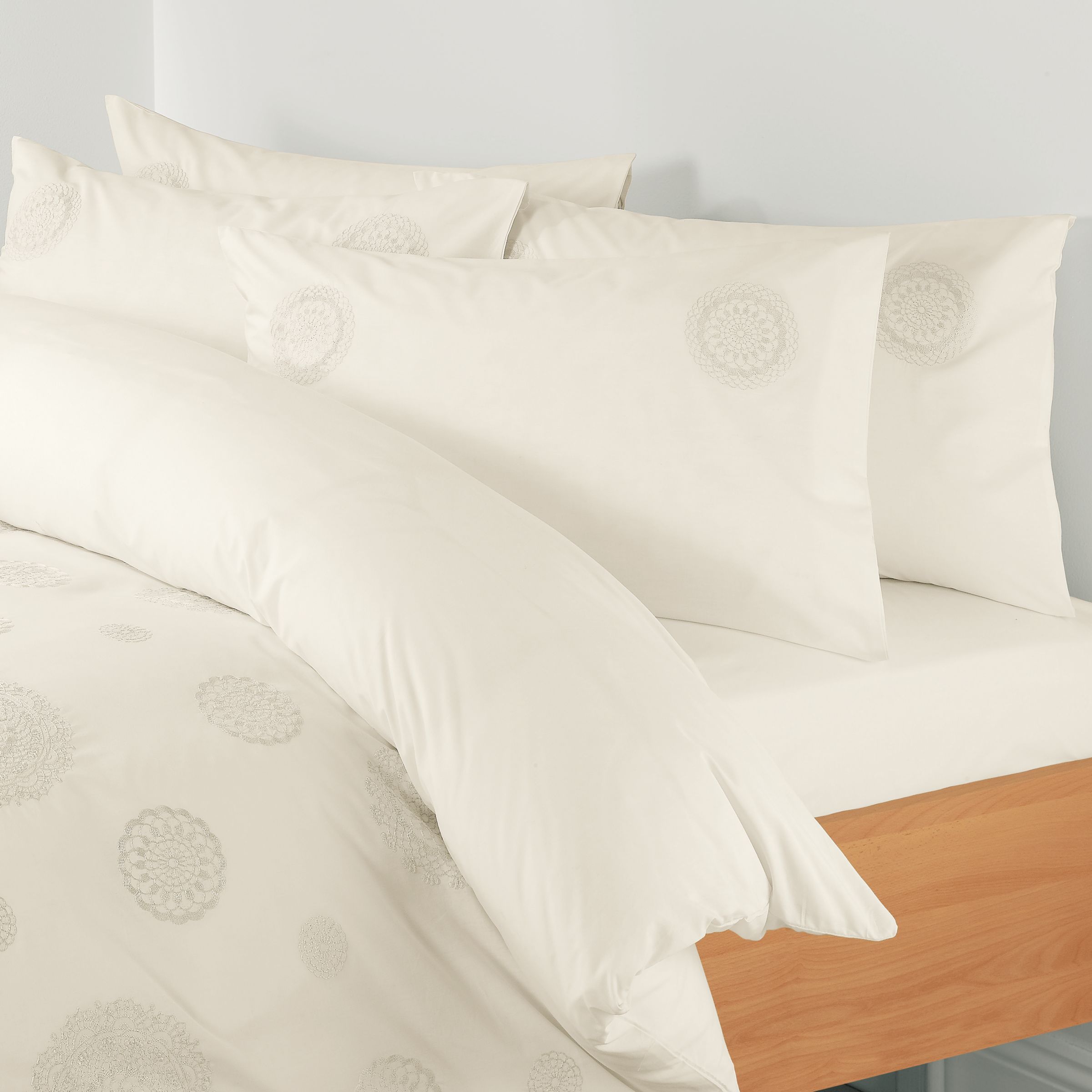 John Lewis Gosia Standard Pillowcase, Oyster
