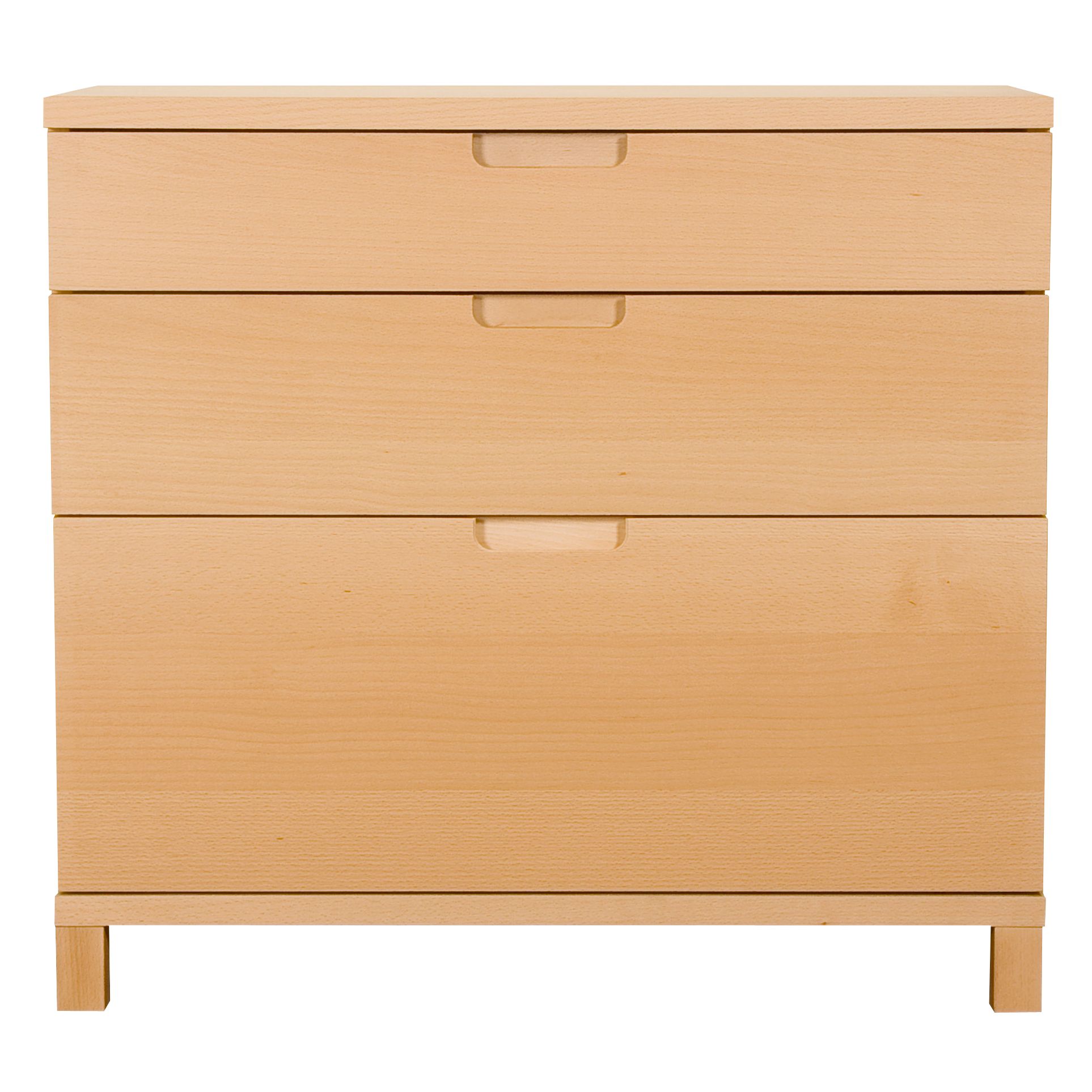 John Lewis Abacus 3 Drawer Filing Chest Beech