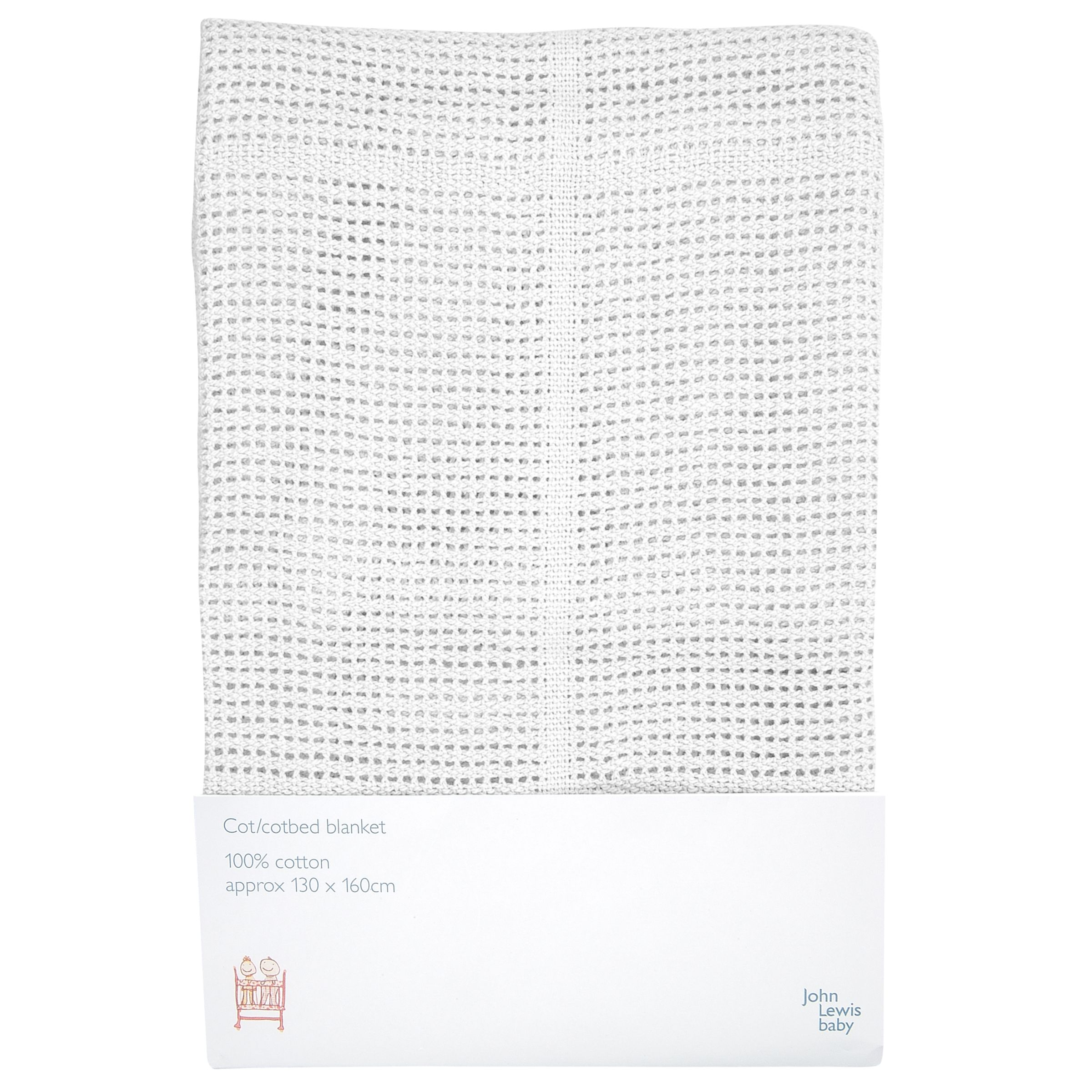 John Lewis Cellular CotCotbed Blanket White