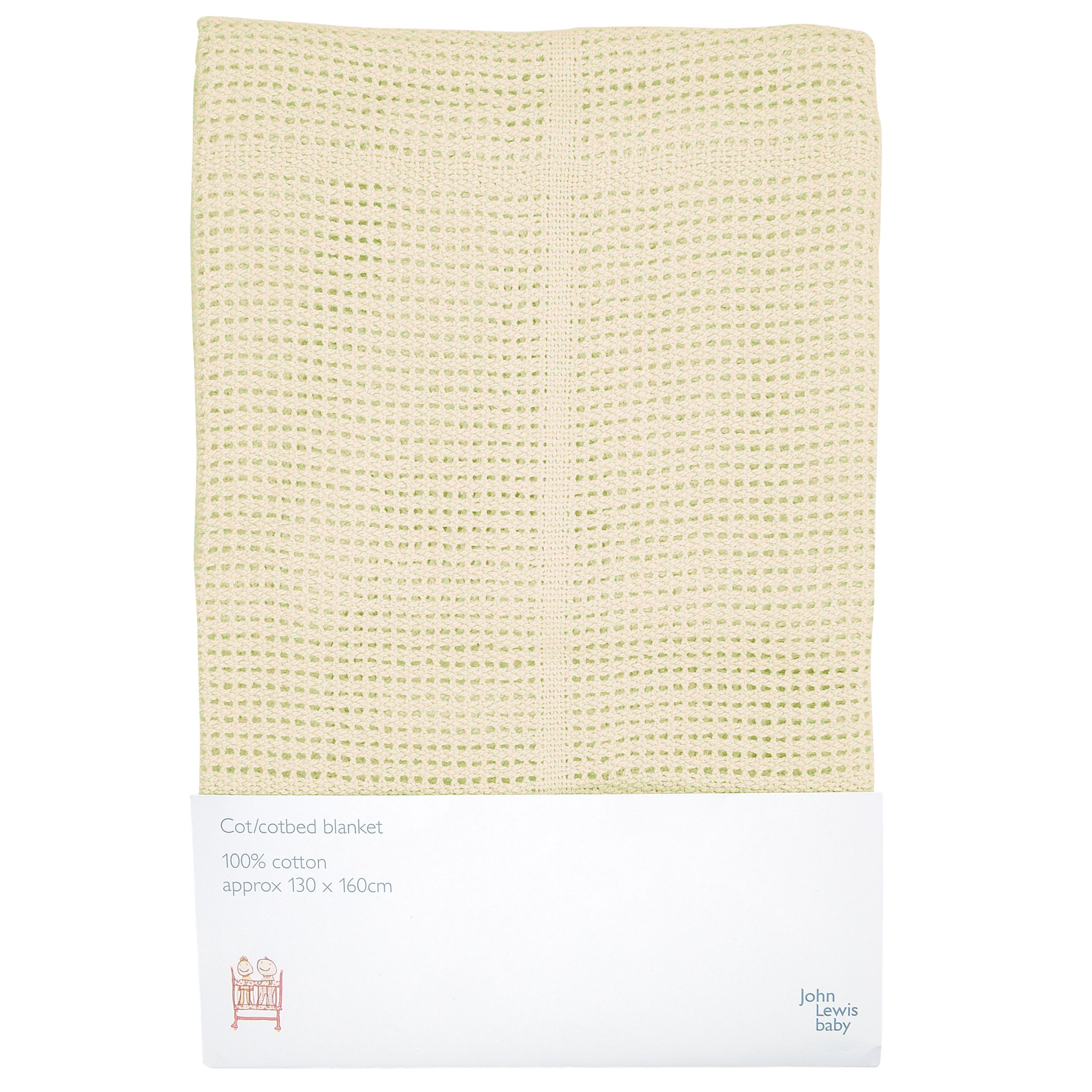 John Lewis Cellular CotCotbed Blanket Lemon